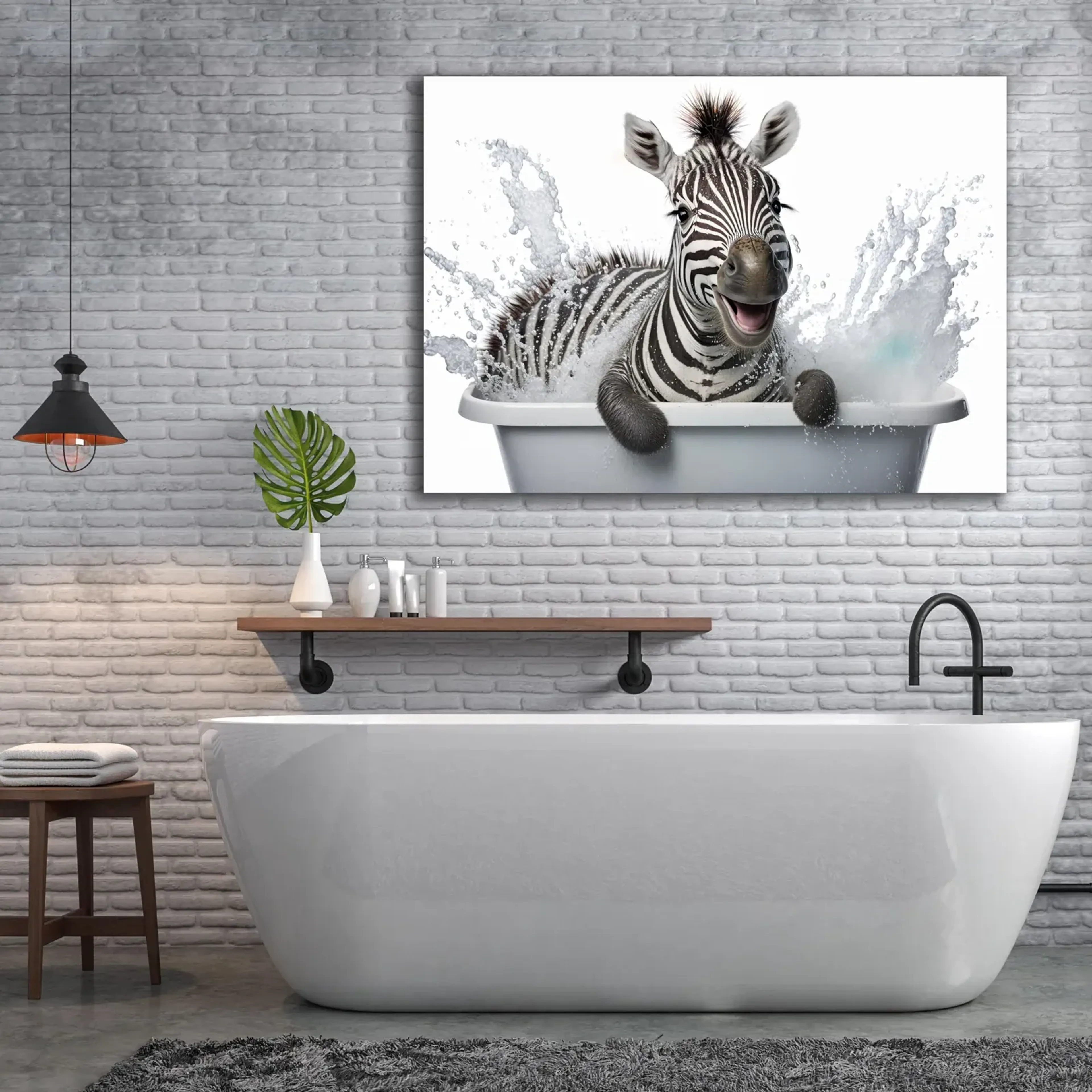 Zebra in der Badewanne – Ansicht 2