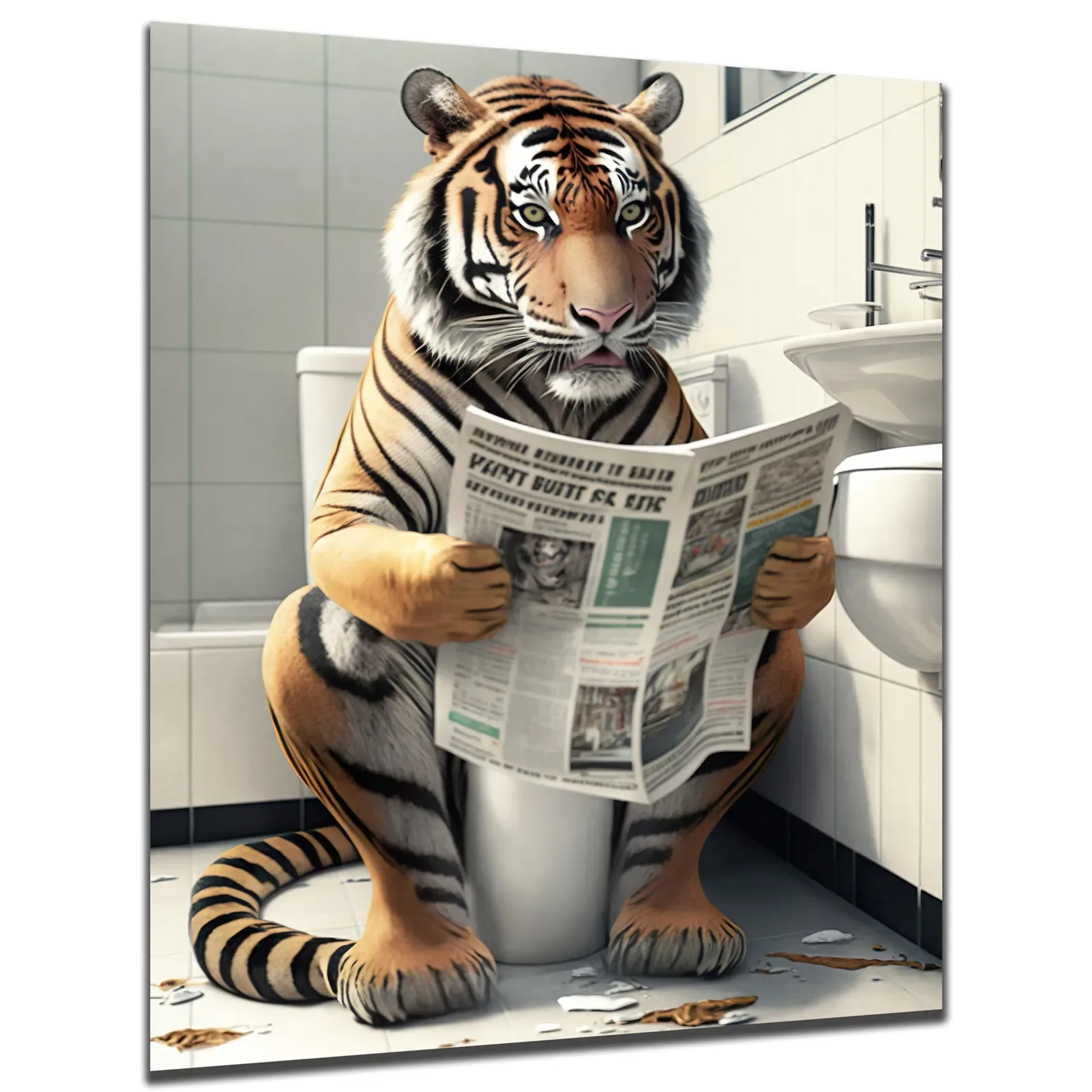 Tiger mit Zeitung – Ansicht 5