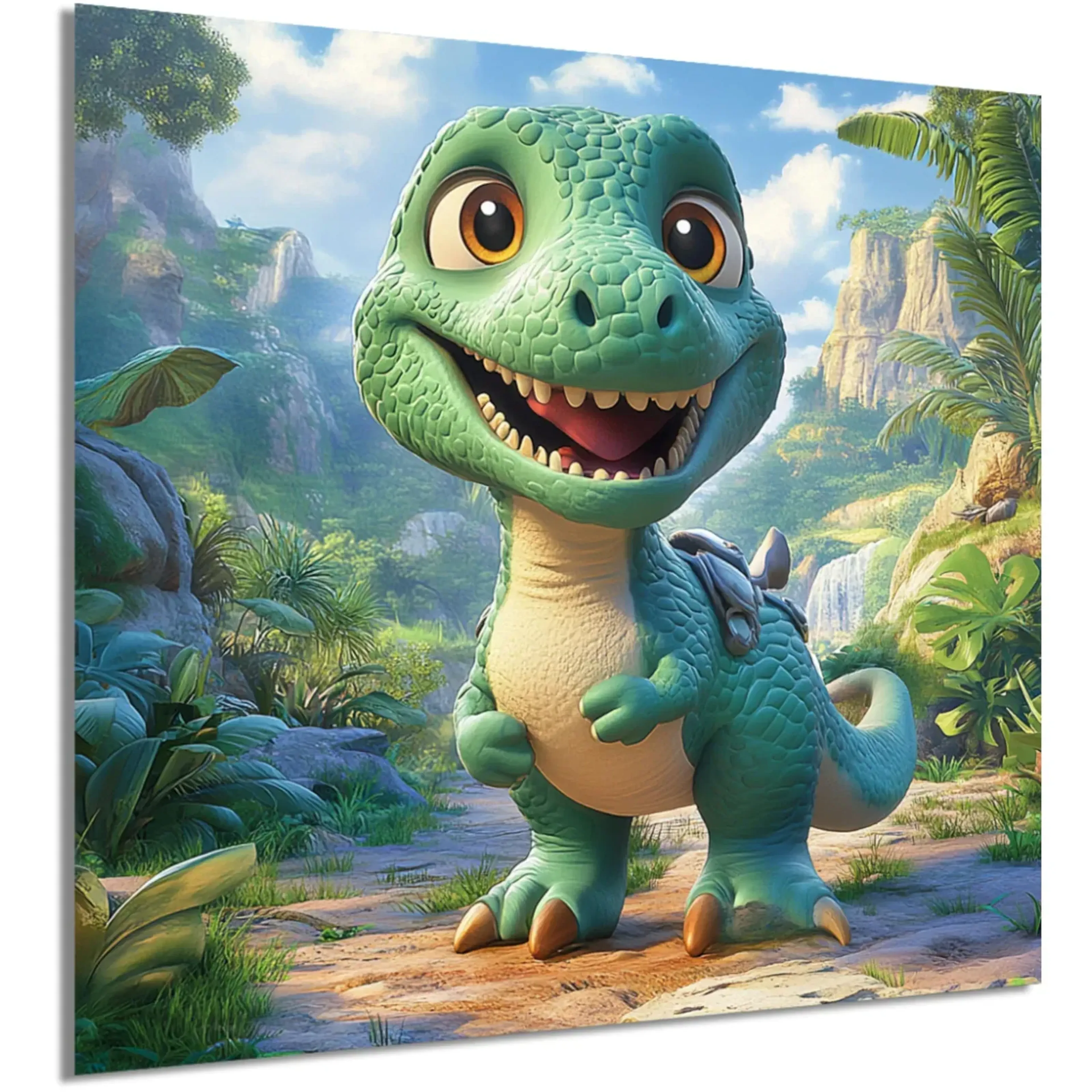 Grüner Dino am Wasserfall – Ansicht 5
