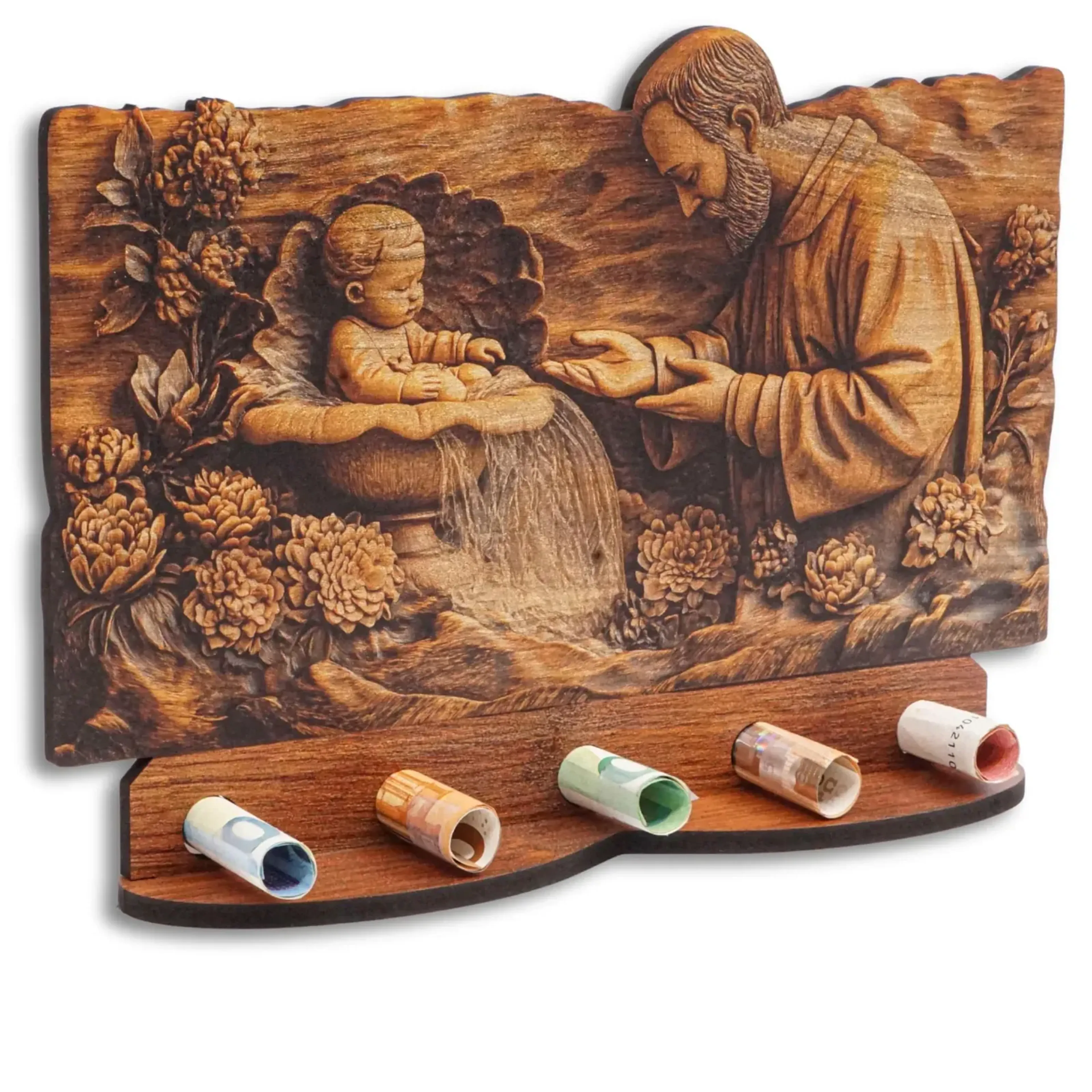Geldgeschenk „Taufe mit Blumen“