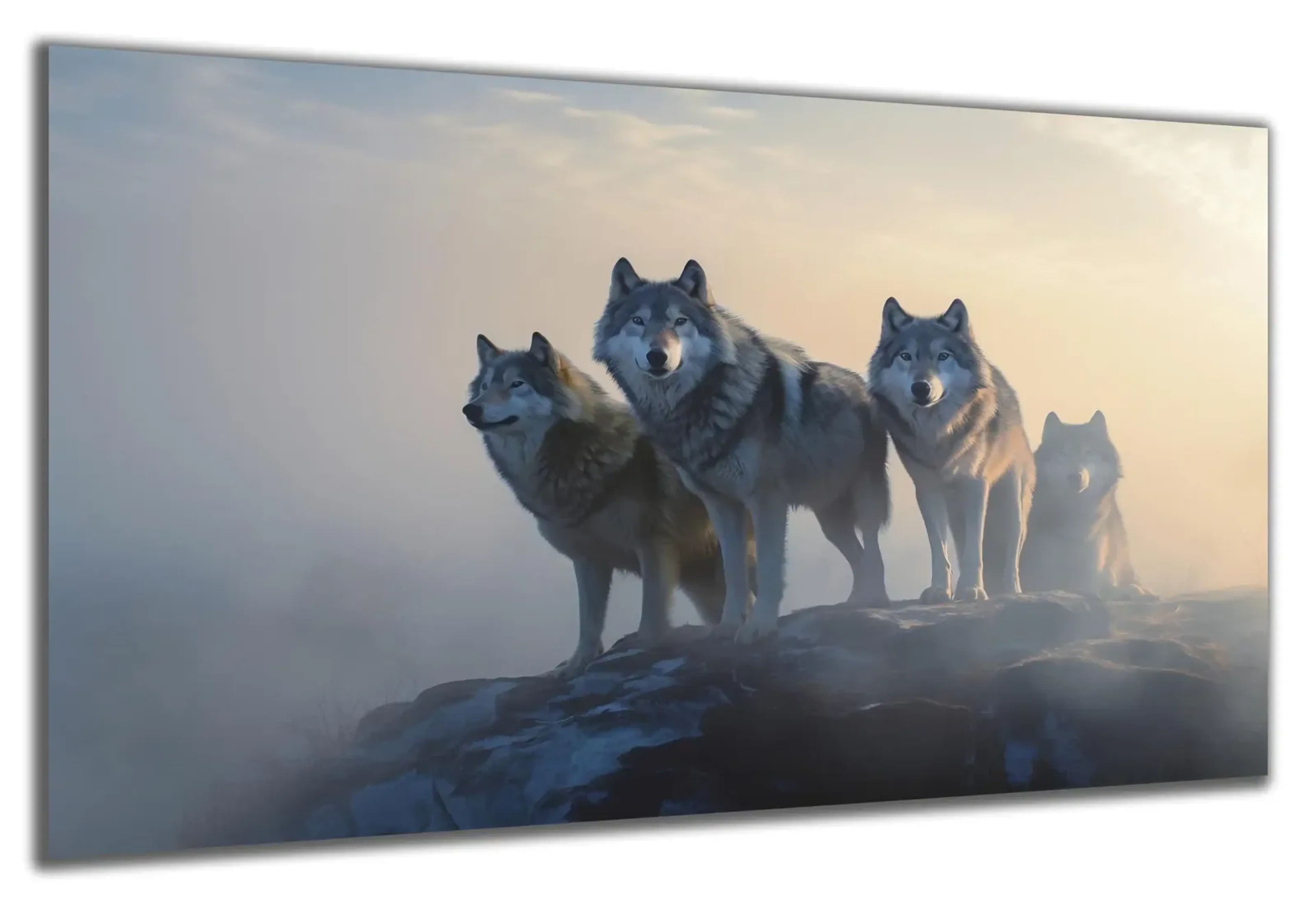 Wolfsrudel auf Felsen – Ansicht 5