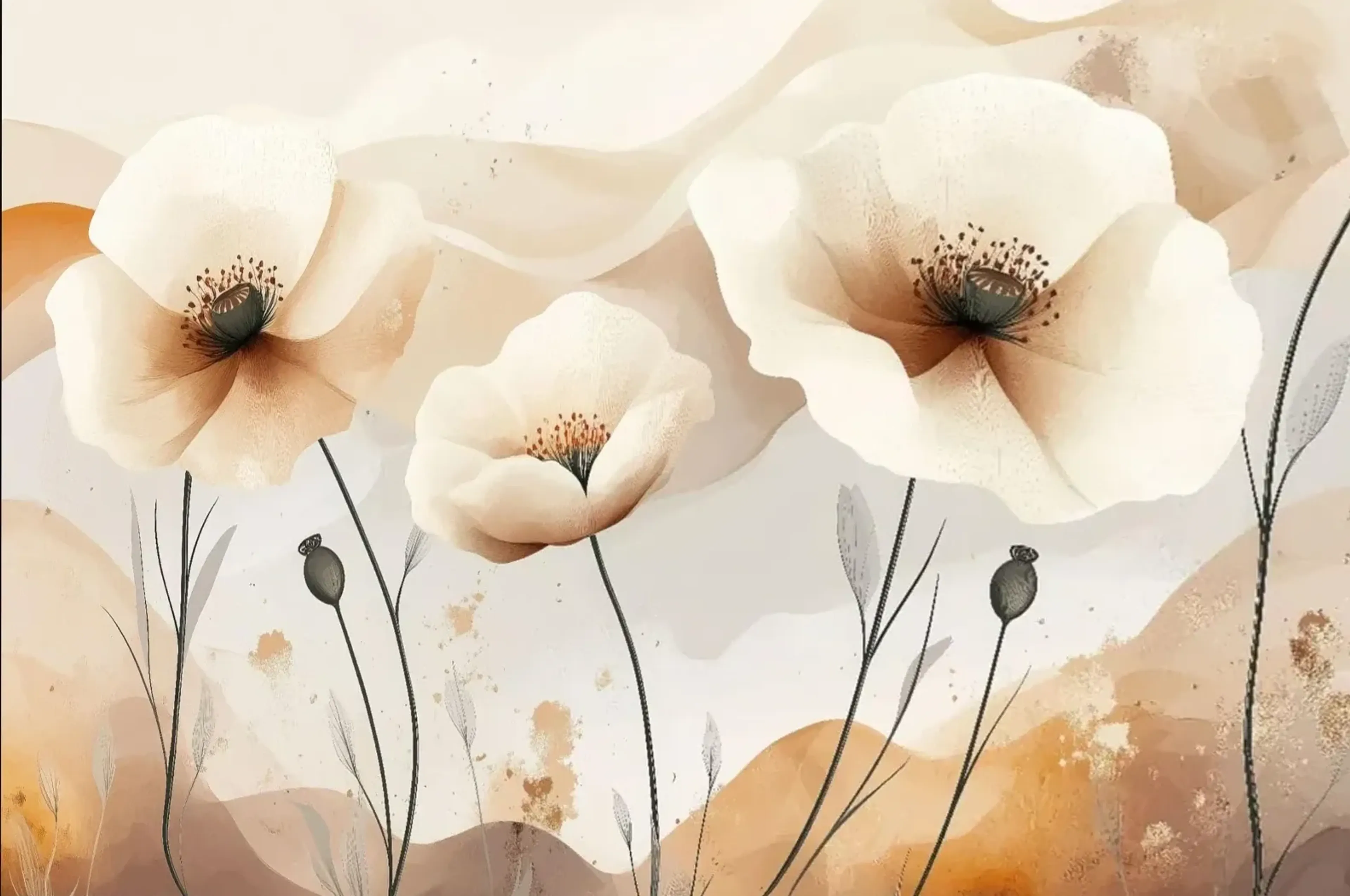 Blumen Boho – Motiv als Wandbild auf Holz