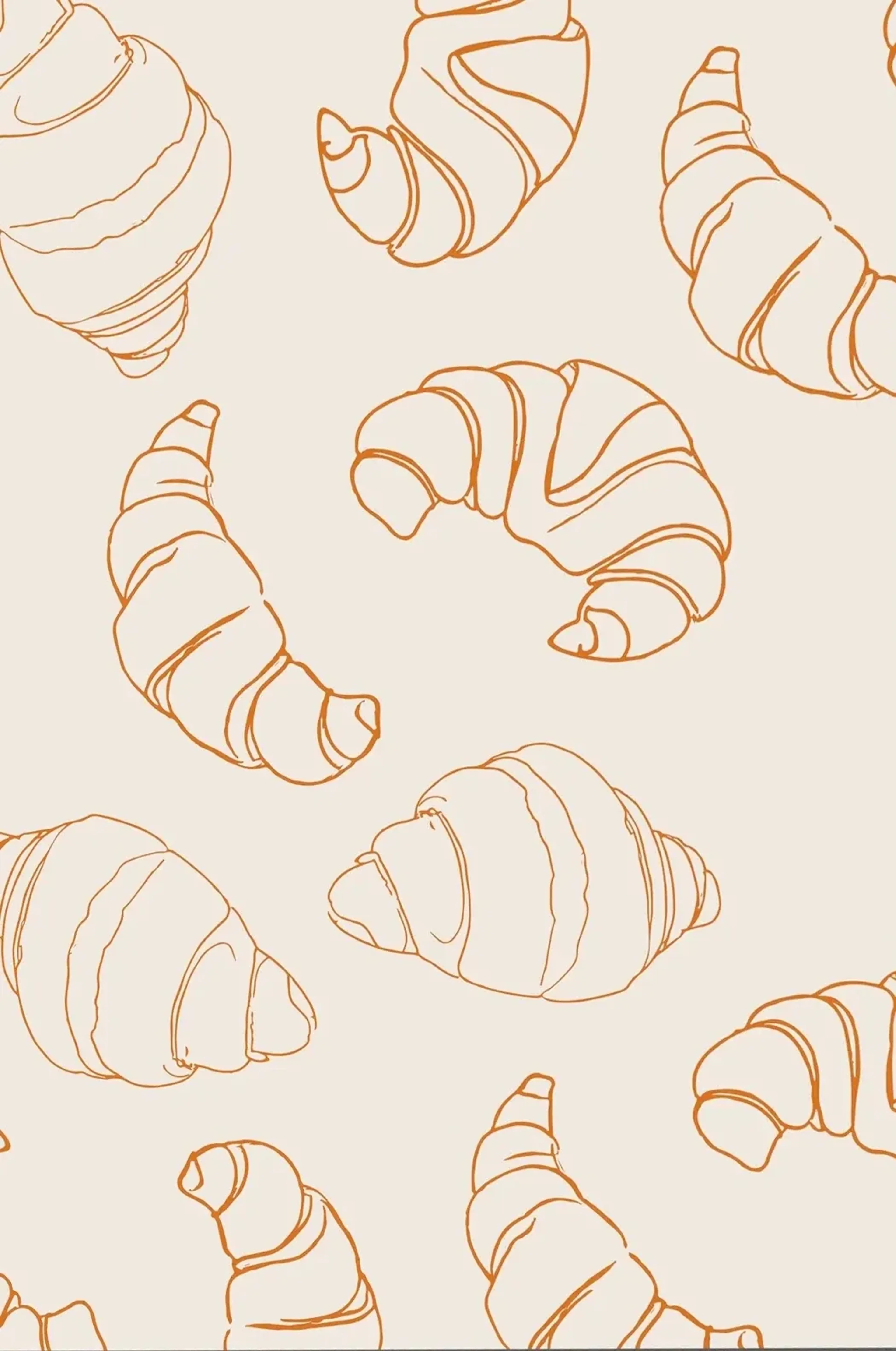Croissants in Orange – Motiv als Wandbild auf Holz