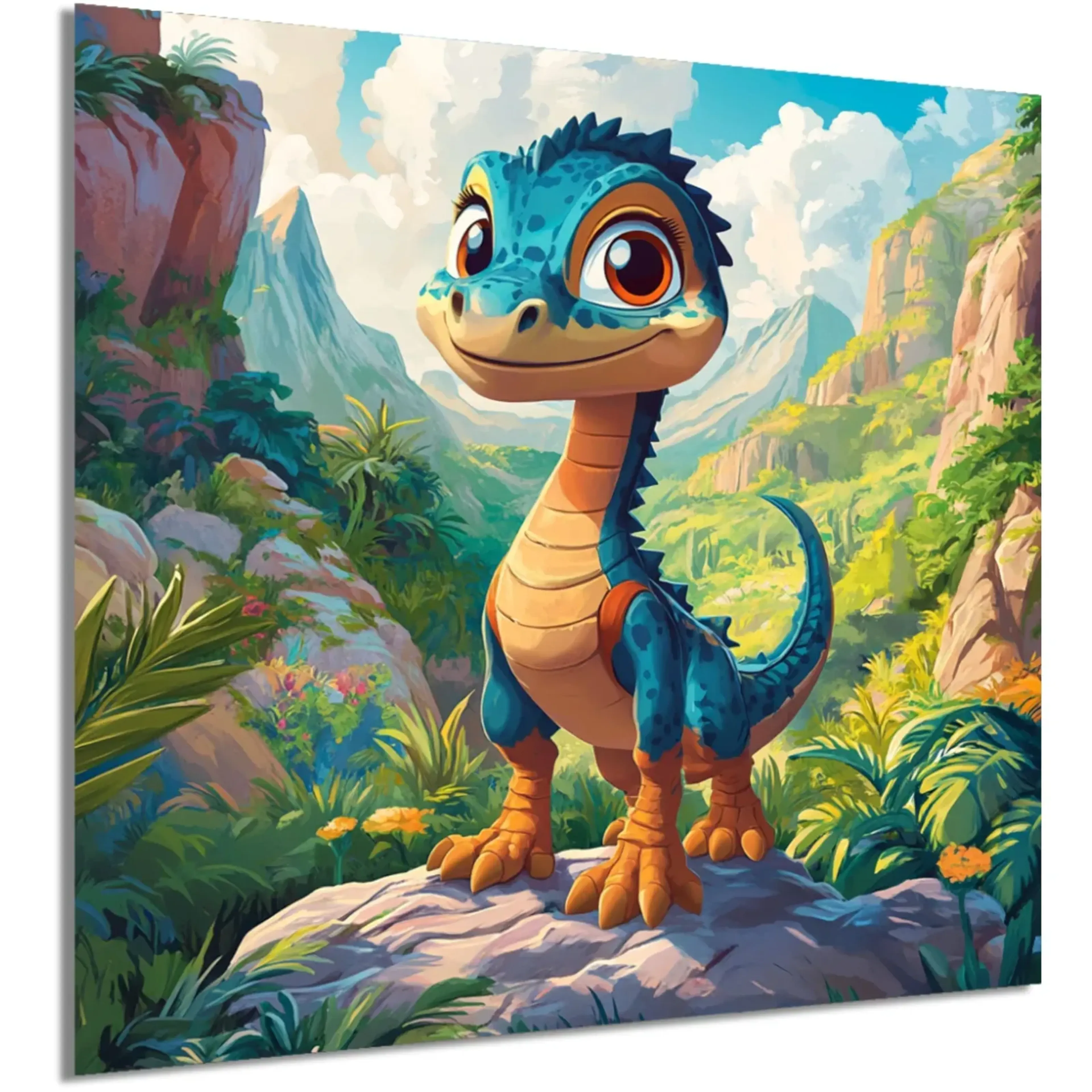 Blauer Dino im Felsental – Ansicht 5