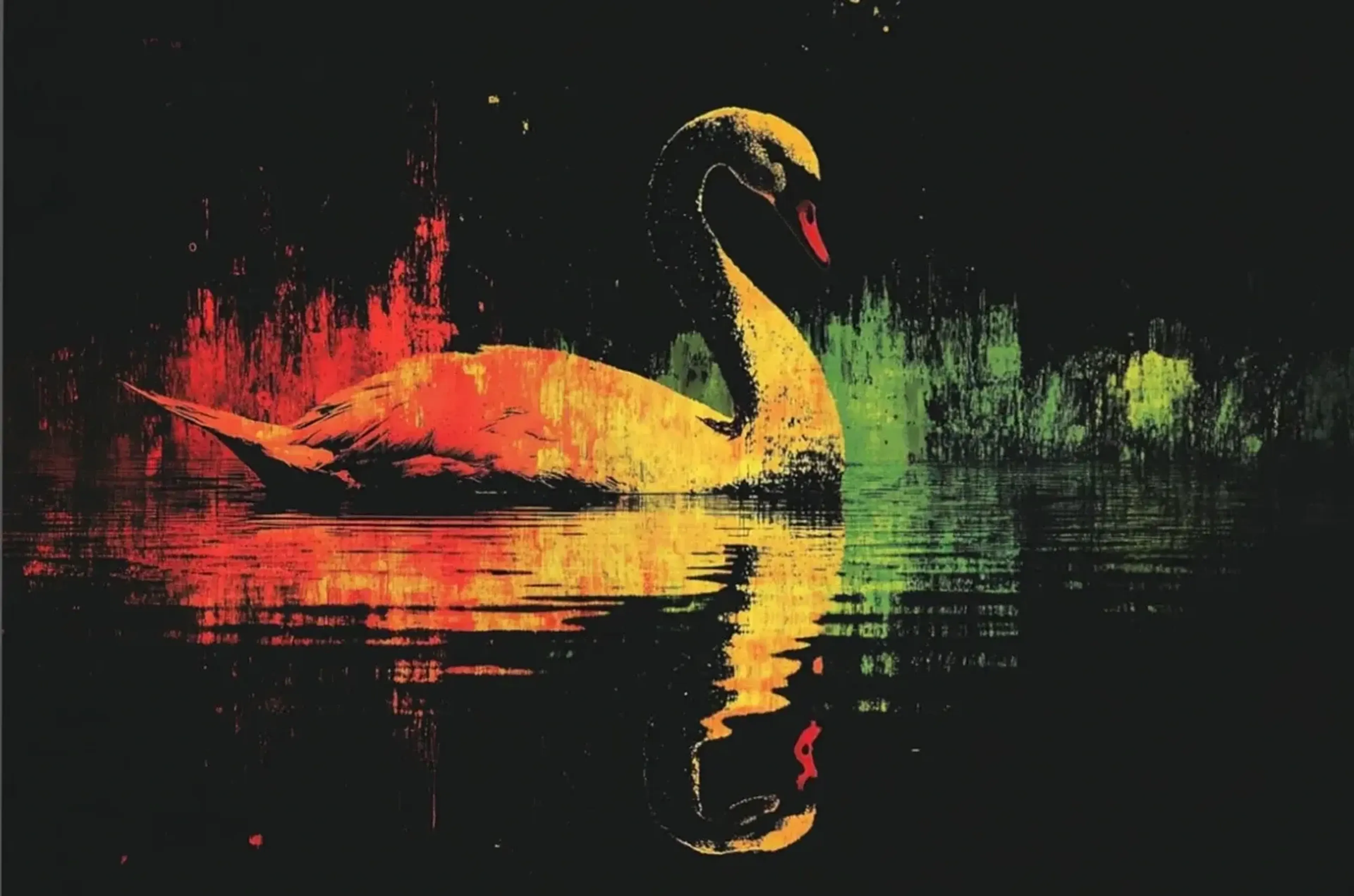 Schwan – Motiv als Wandbild auf Holz
