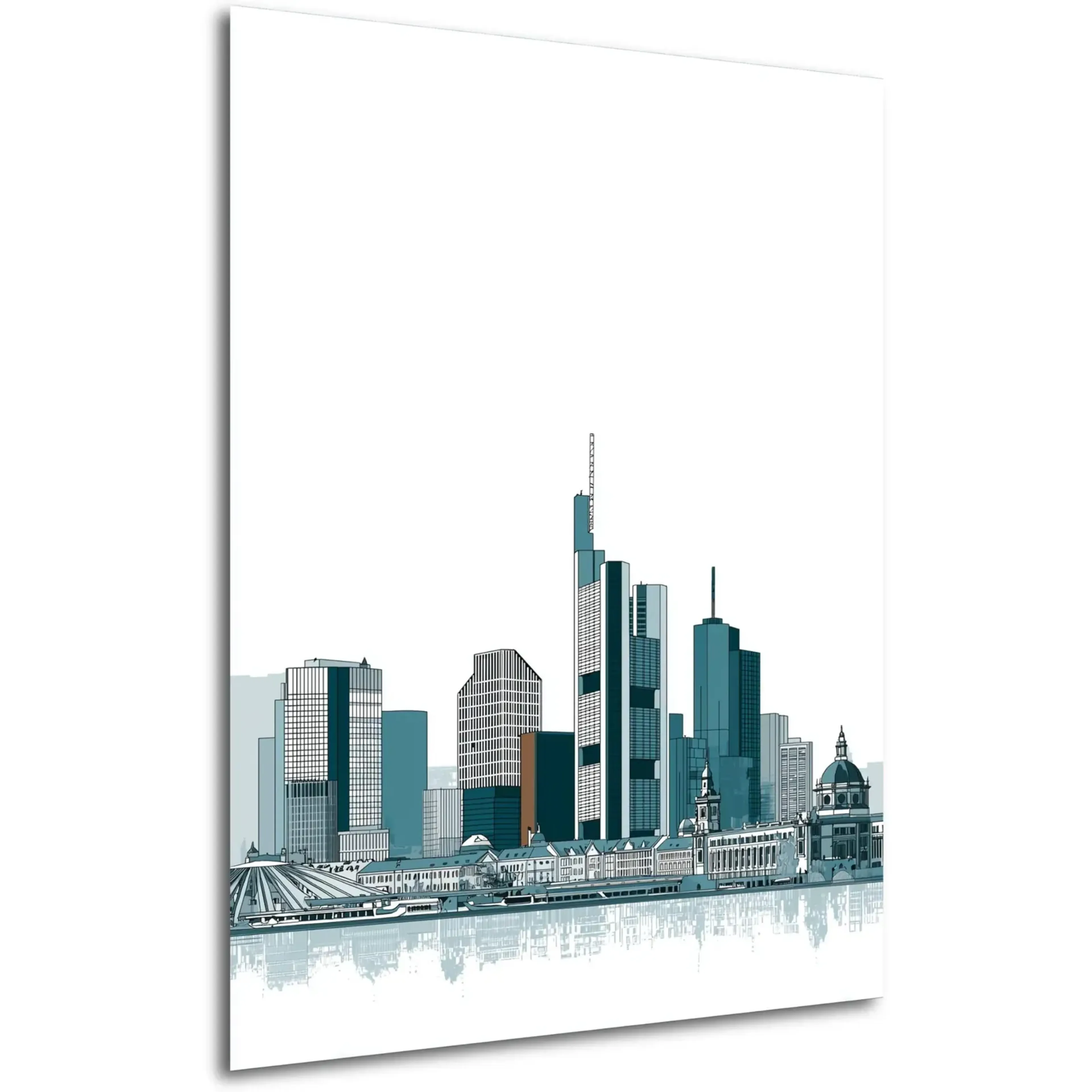 Frankfurter Skyline in Petrol