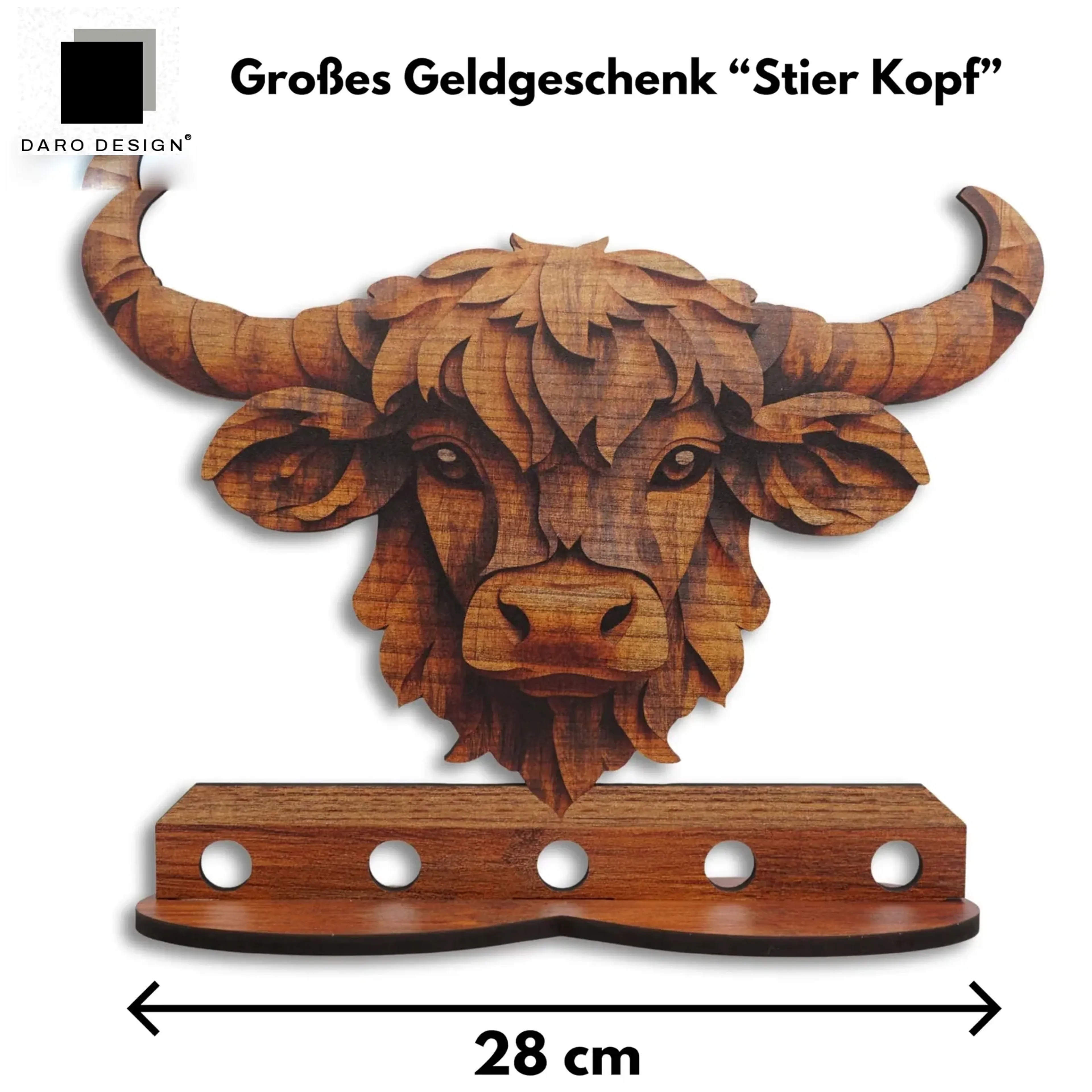 Großes Geldgeschenk „Hochlandrind Kopf“ – Ansicht 2
