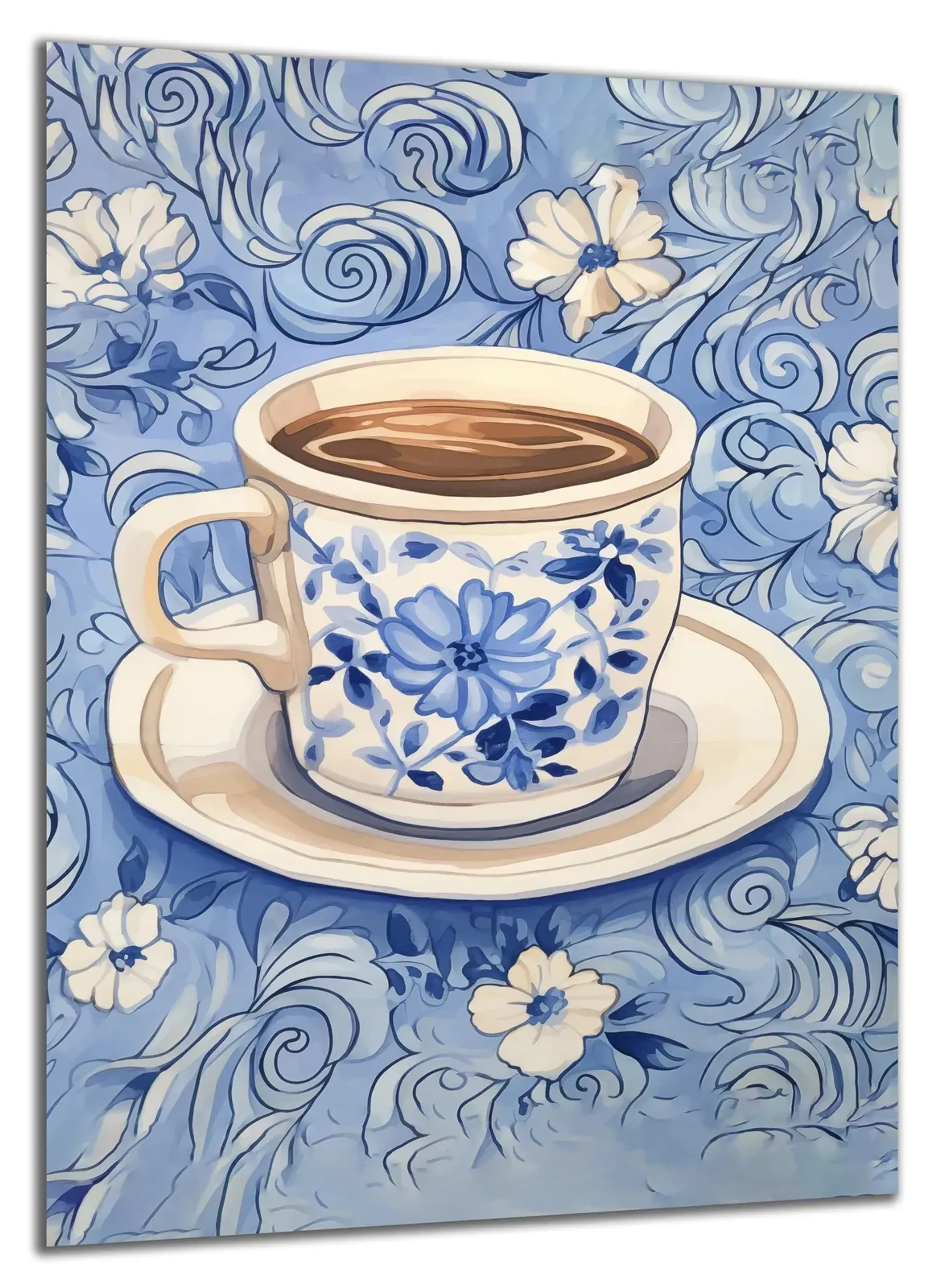 Kaffeetasse mit blauen Blüten – Ansicht 5