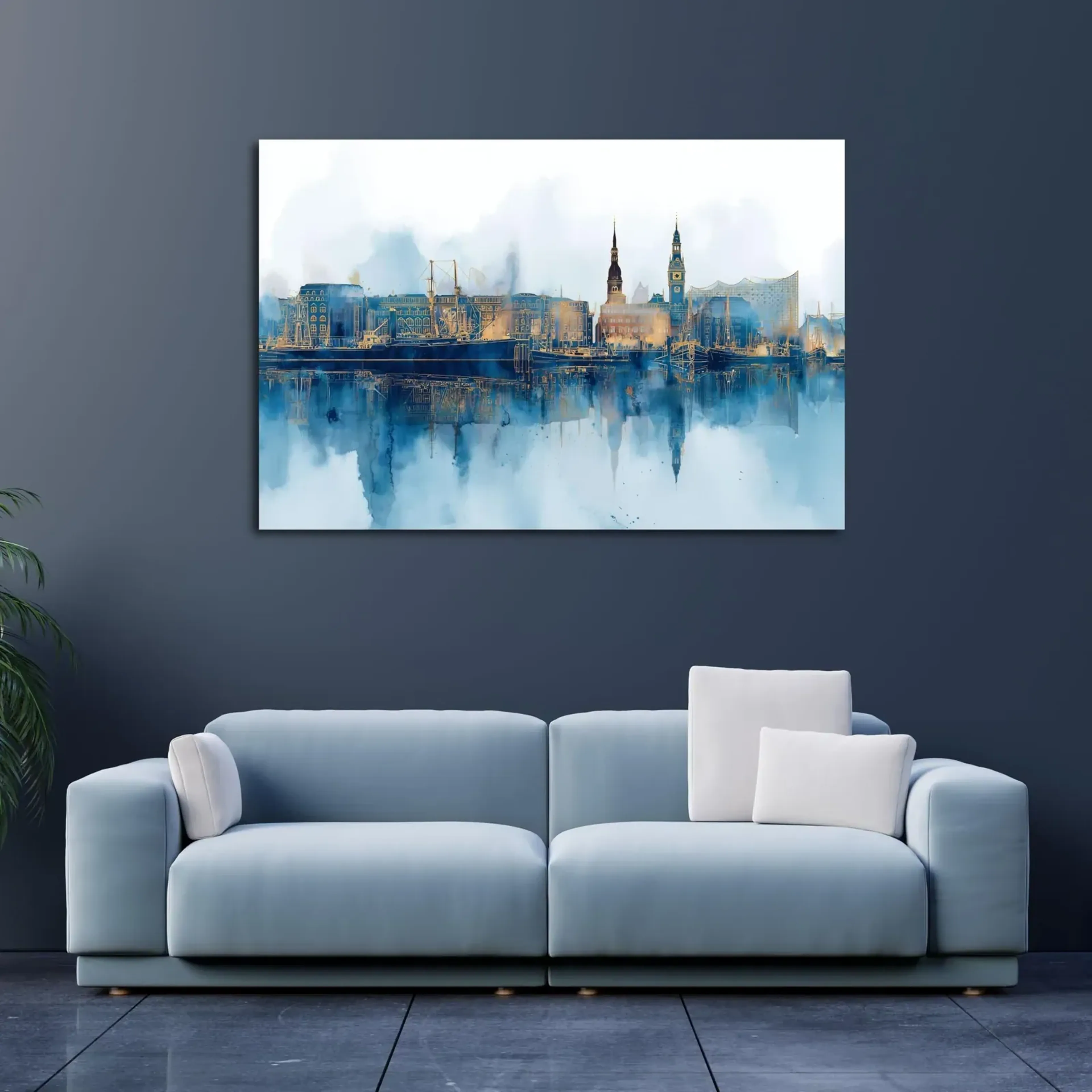 Hamburger Hafen in Blaugold – Ansicht 5
