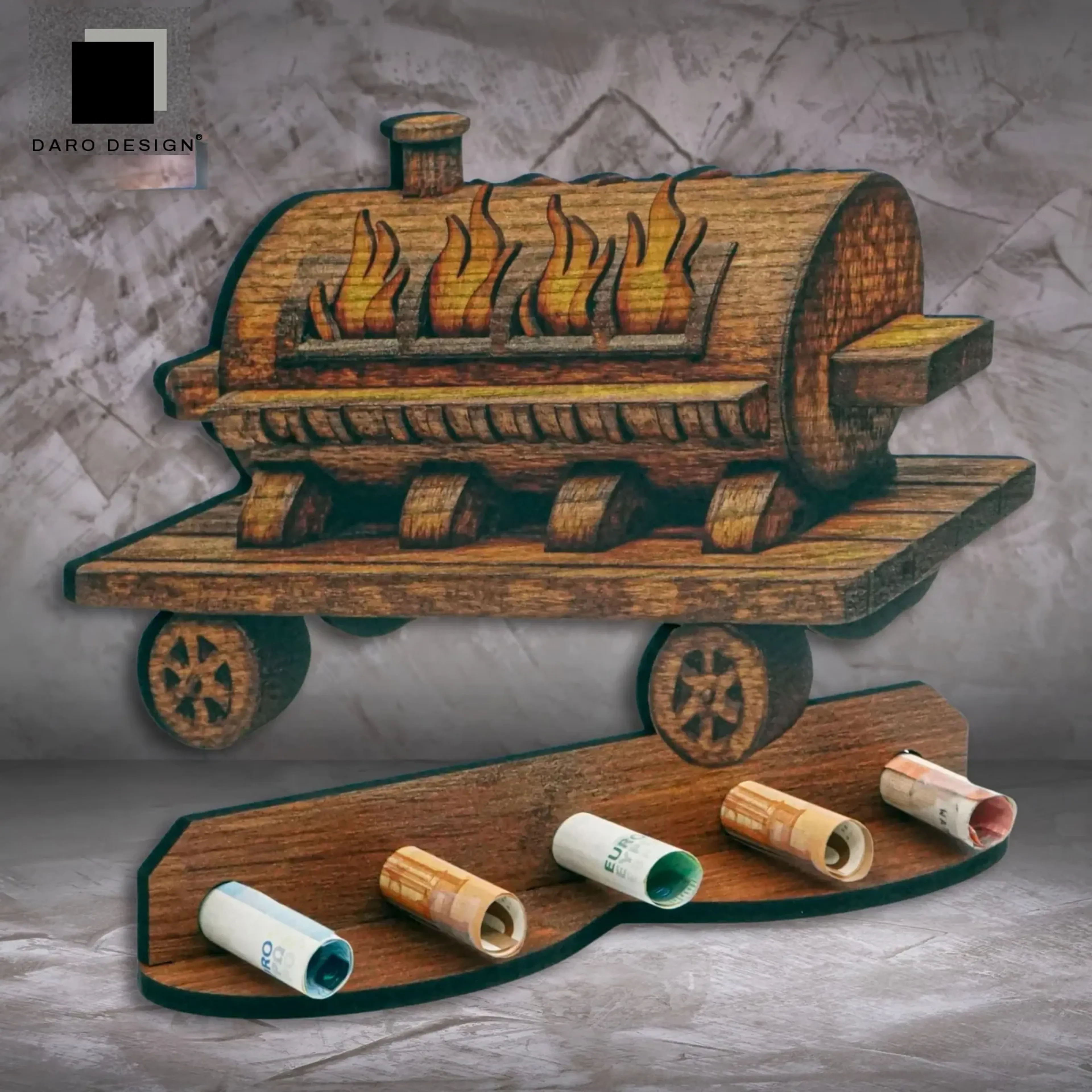 Geldgeschenk „Smoker“ in Holzoptik – Ansicht 3