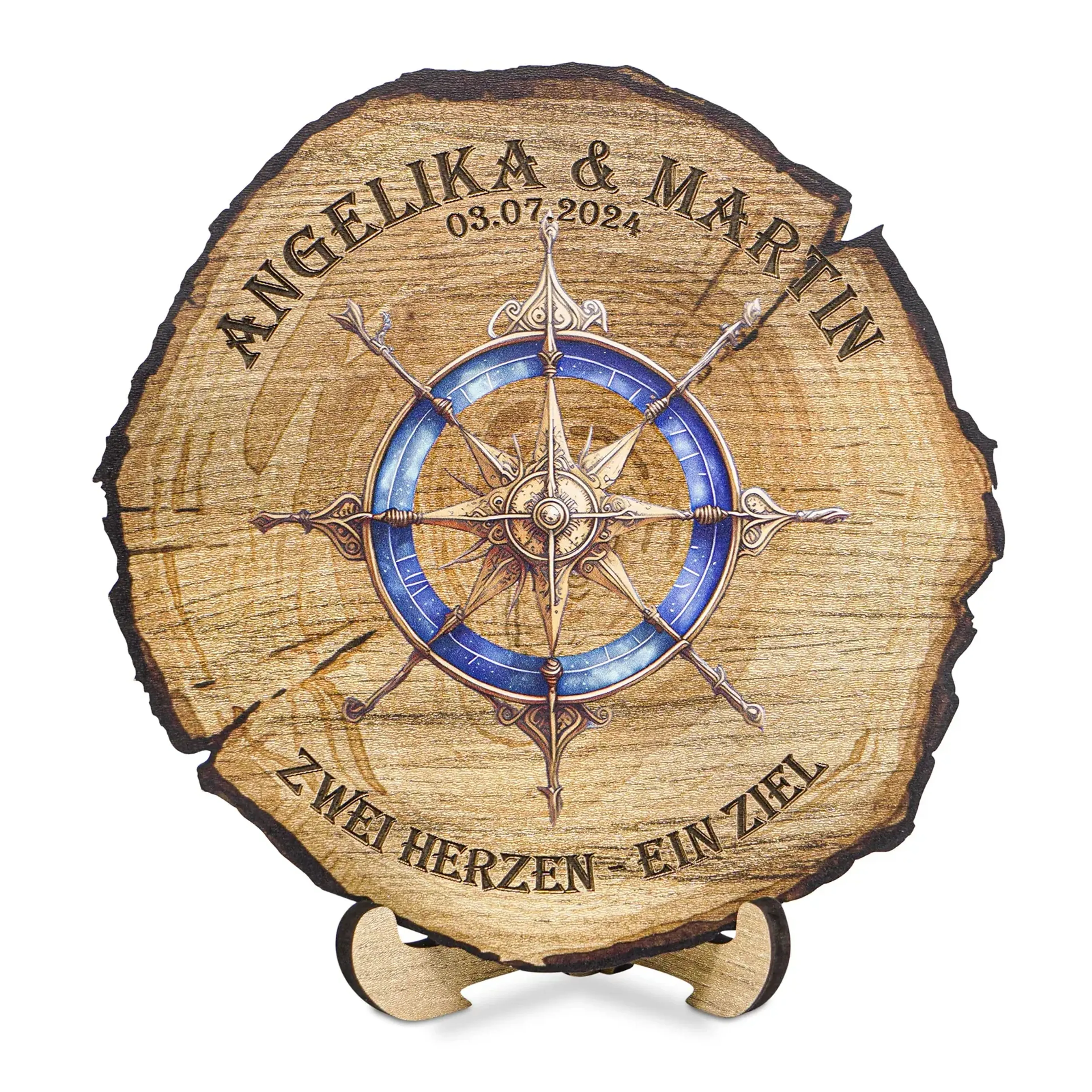 Holzscheibe mit Name, Datum und Motiv – Ansicht 7