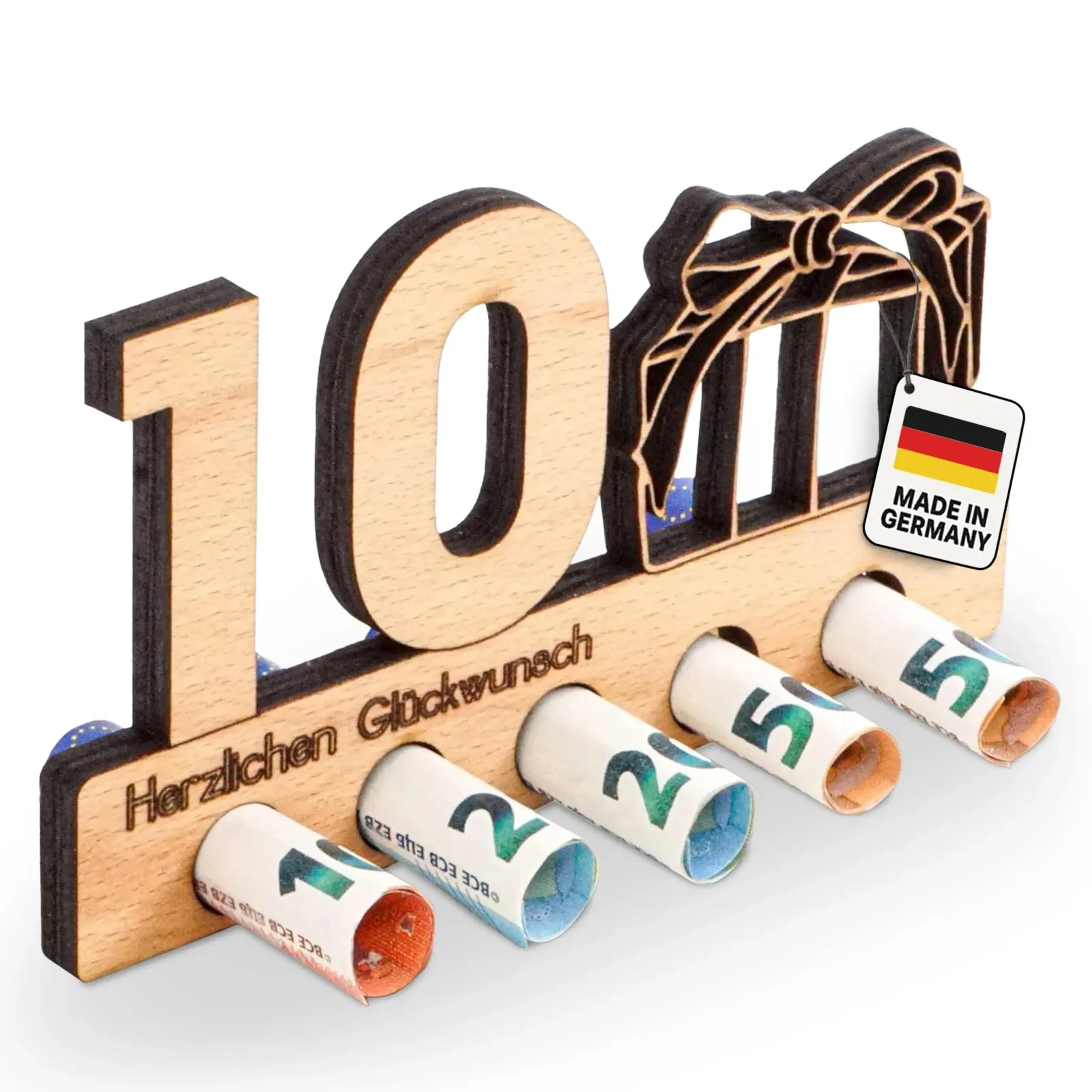 Geldgeschenk-Zahl aus Holz – Ansicht 3