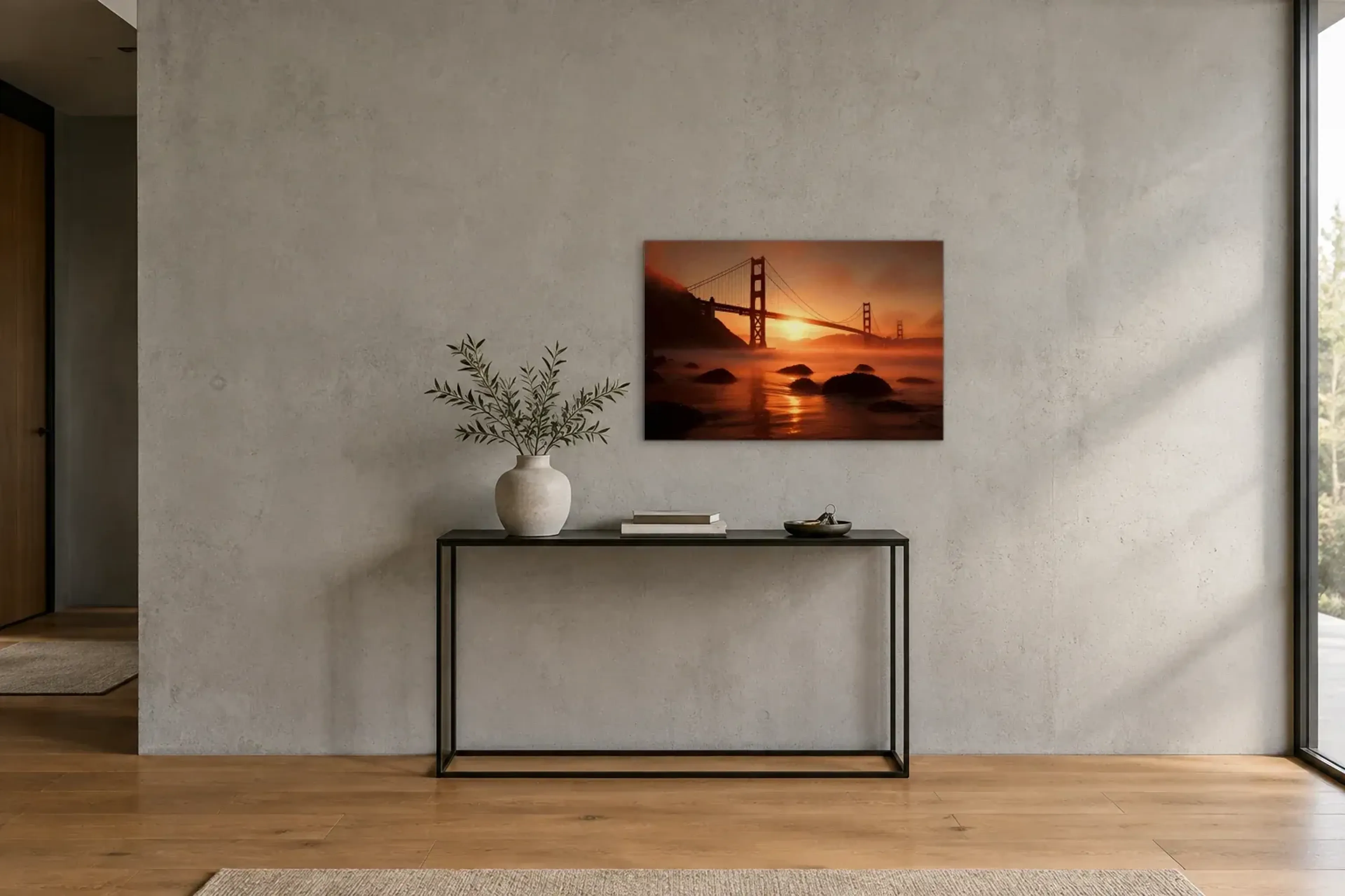 San Francisco als Wandbild über einer 120-cm-Konsole