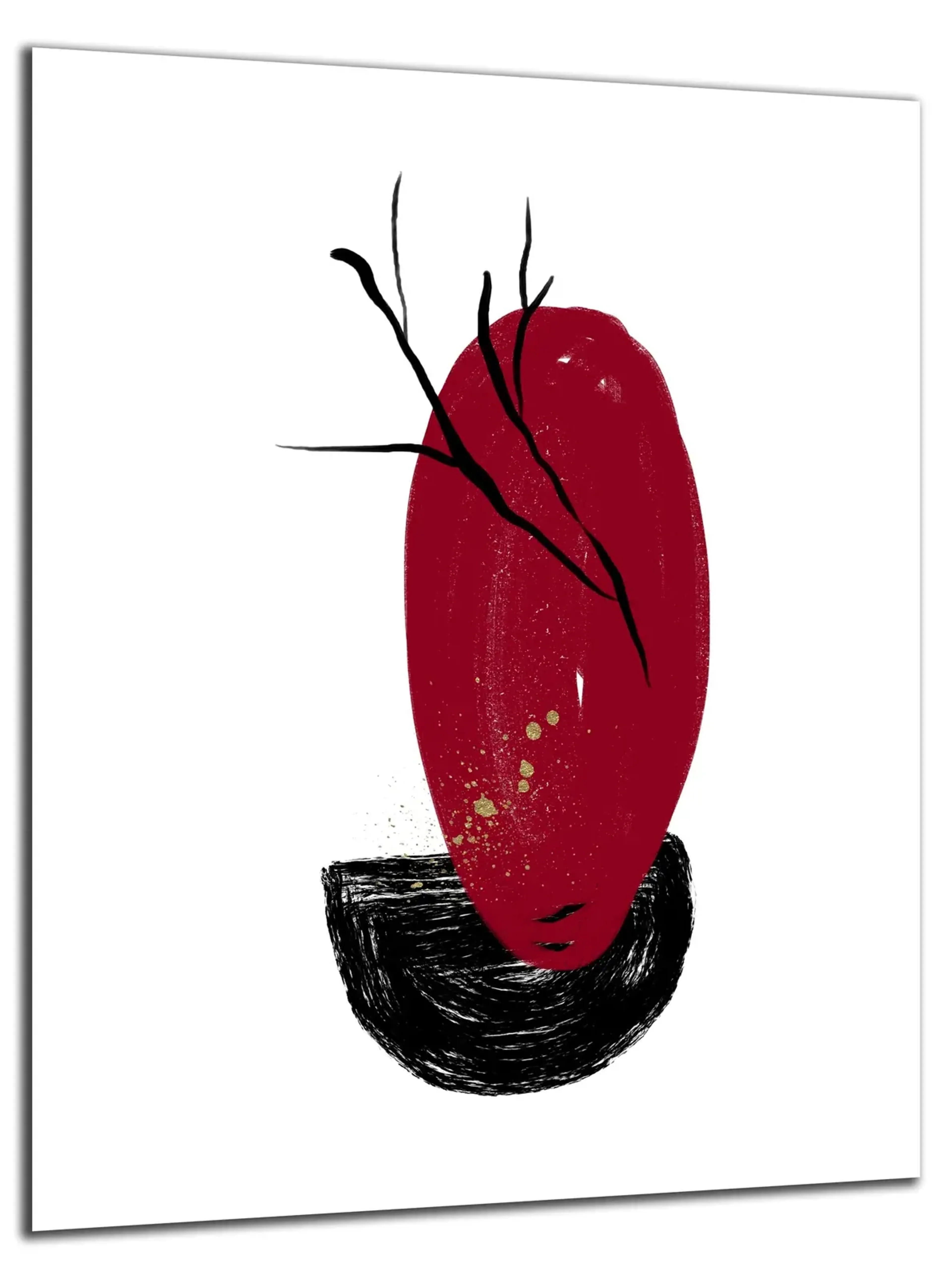 Rotes Oval mit Zweig – Ansicht 5