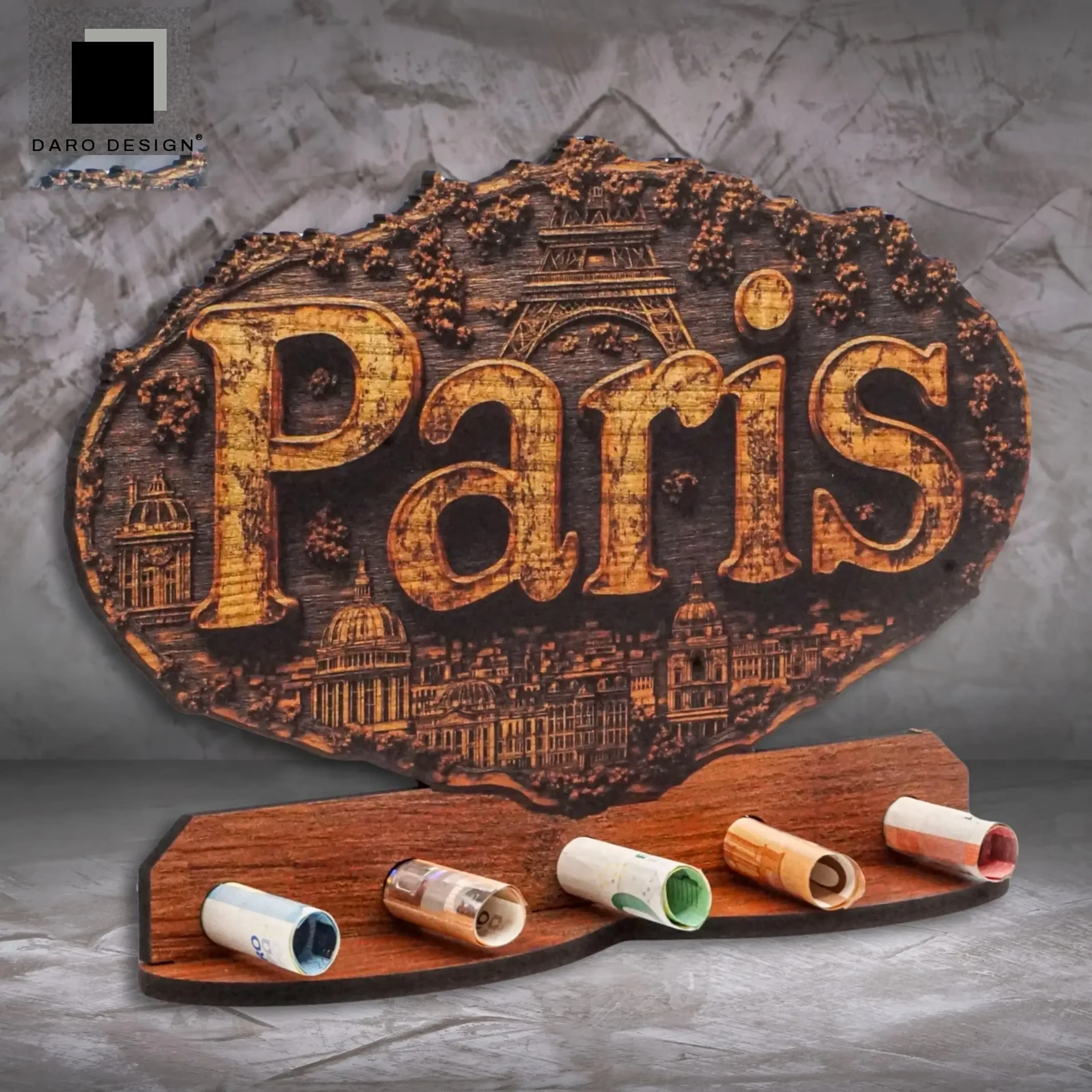 Geldgeschenk „Paris“ in Holzoptik – Ansicht 3