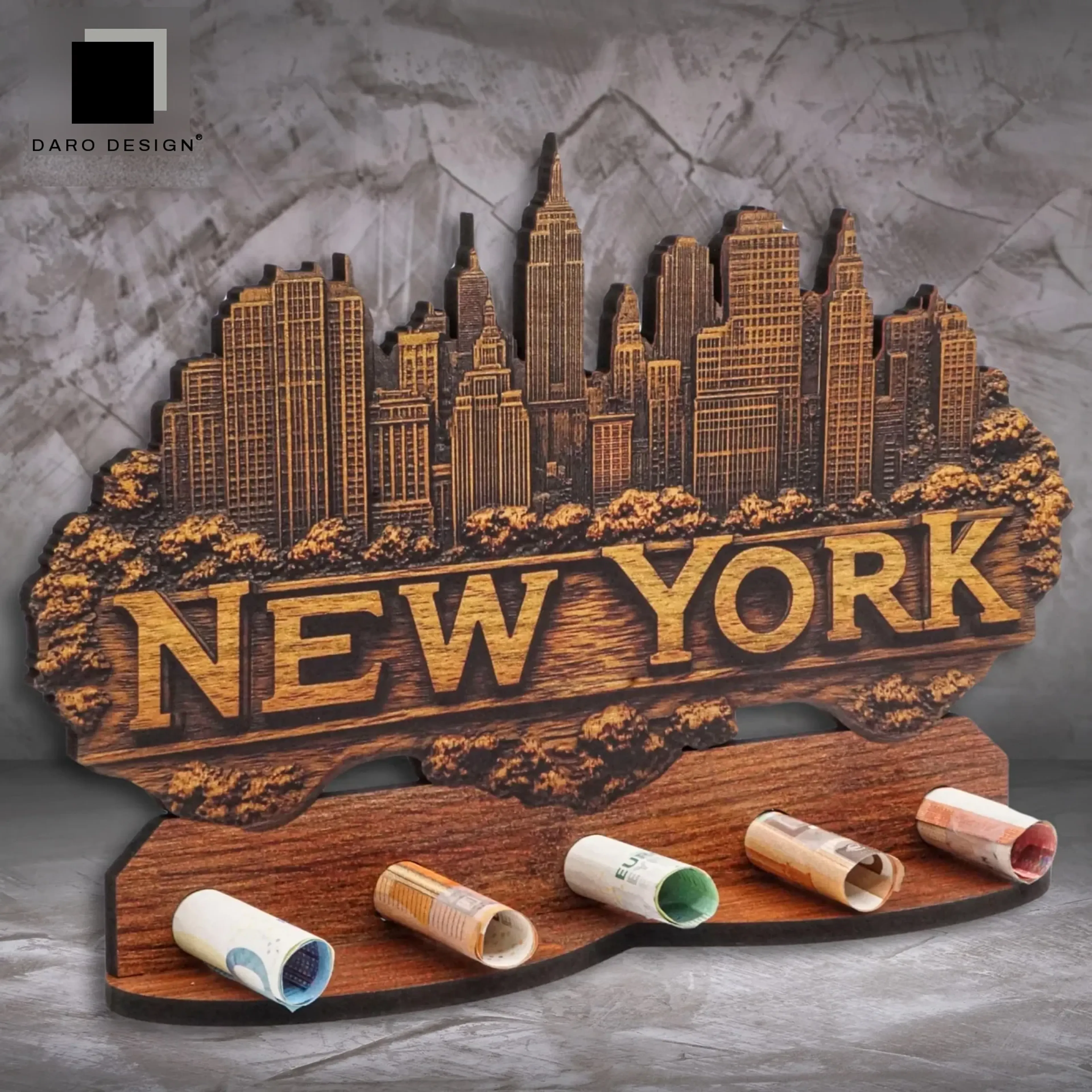 Geldgeschenk „New York“ in Holzoptik – Ansicht 3