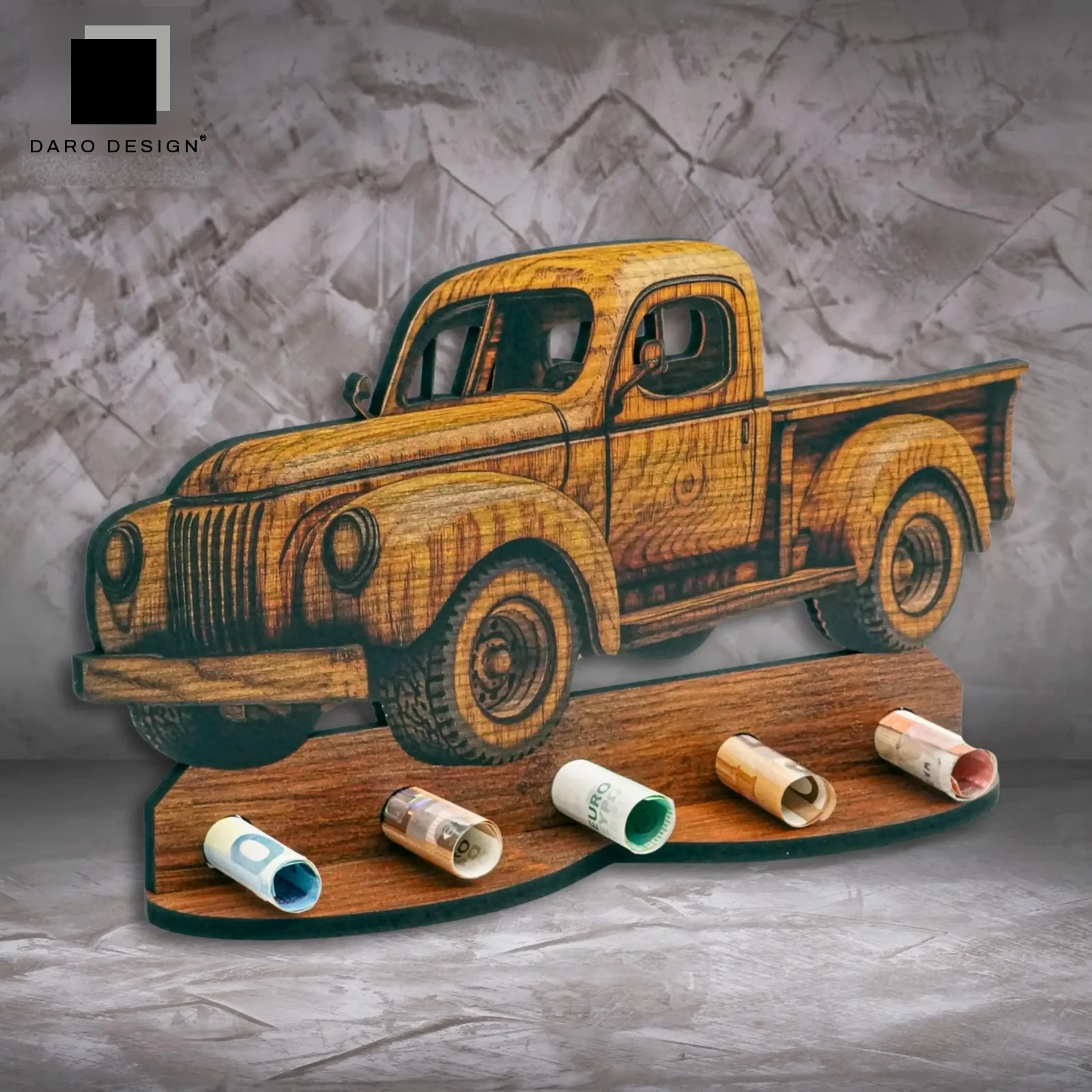 Geldgeschenk „Pickup“ in Holzoptik – Ansicht 3