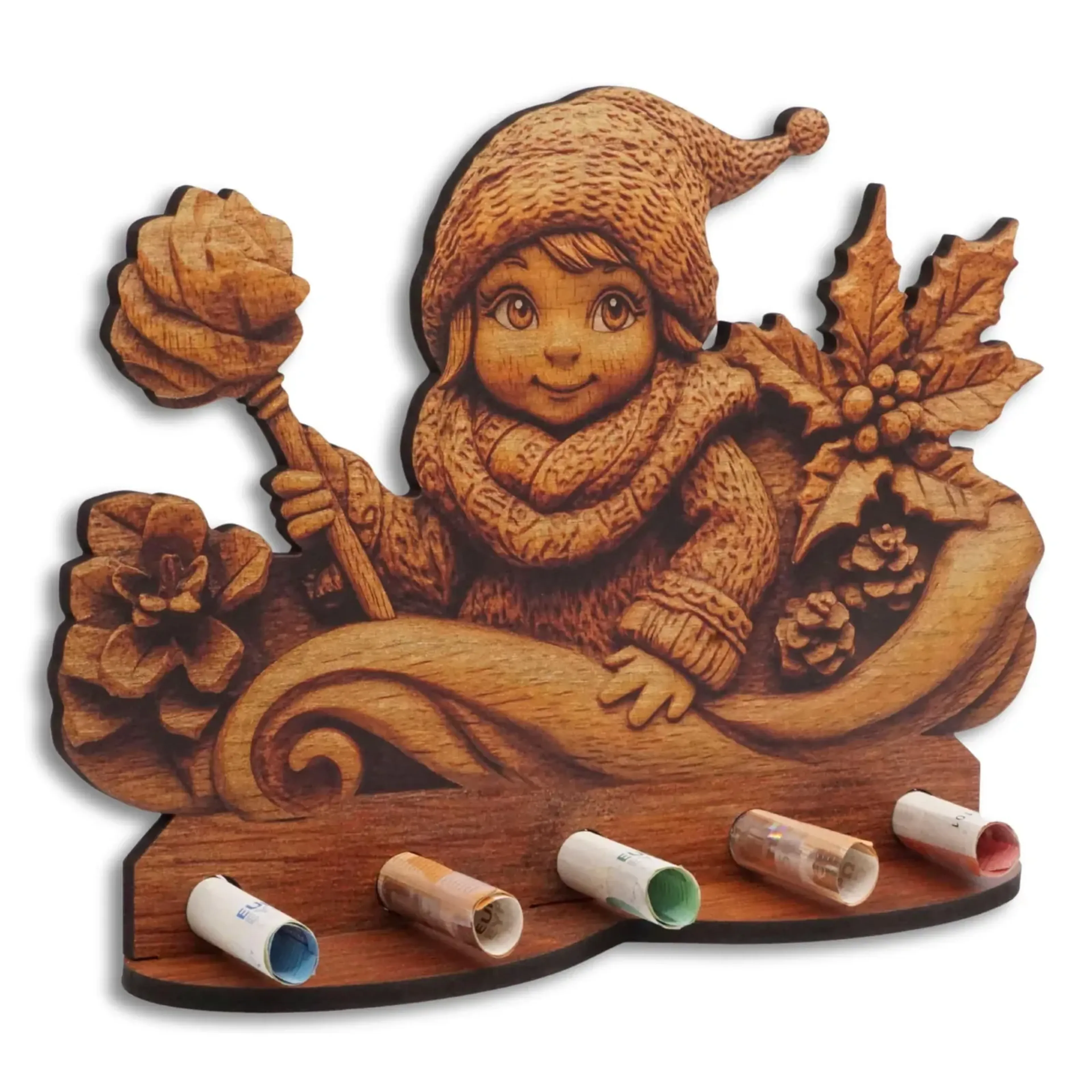 Geldgeschenk „Elfe“ in Holzoptik