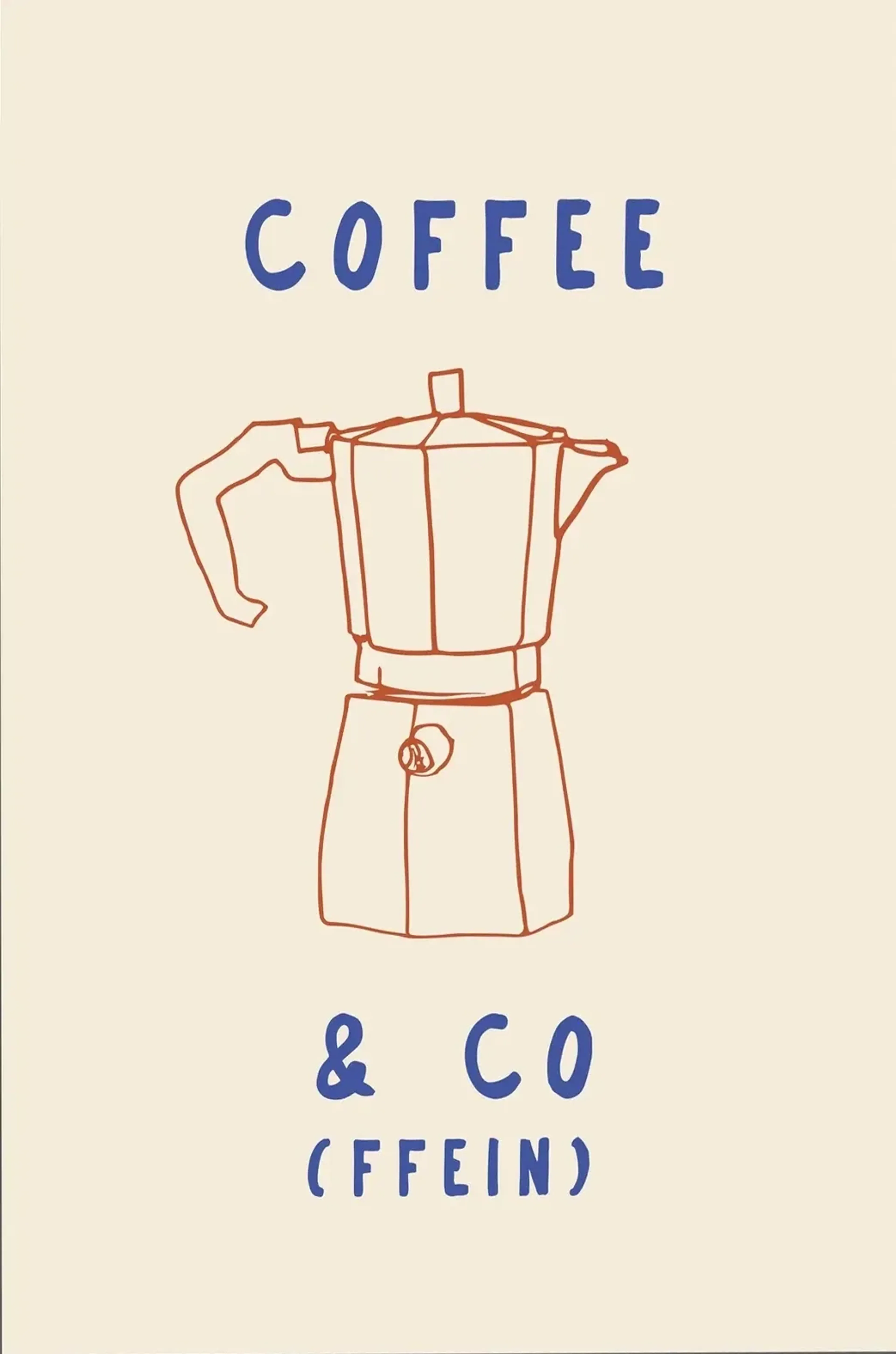 Kaffeekanne mit Wortspiel – Motiv als Wandbild auf Holz