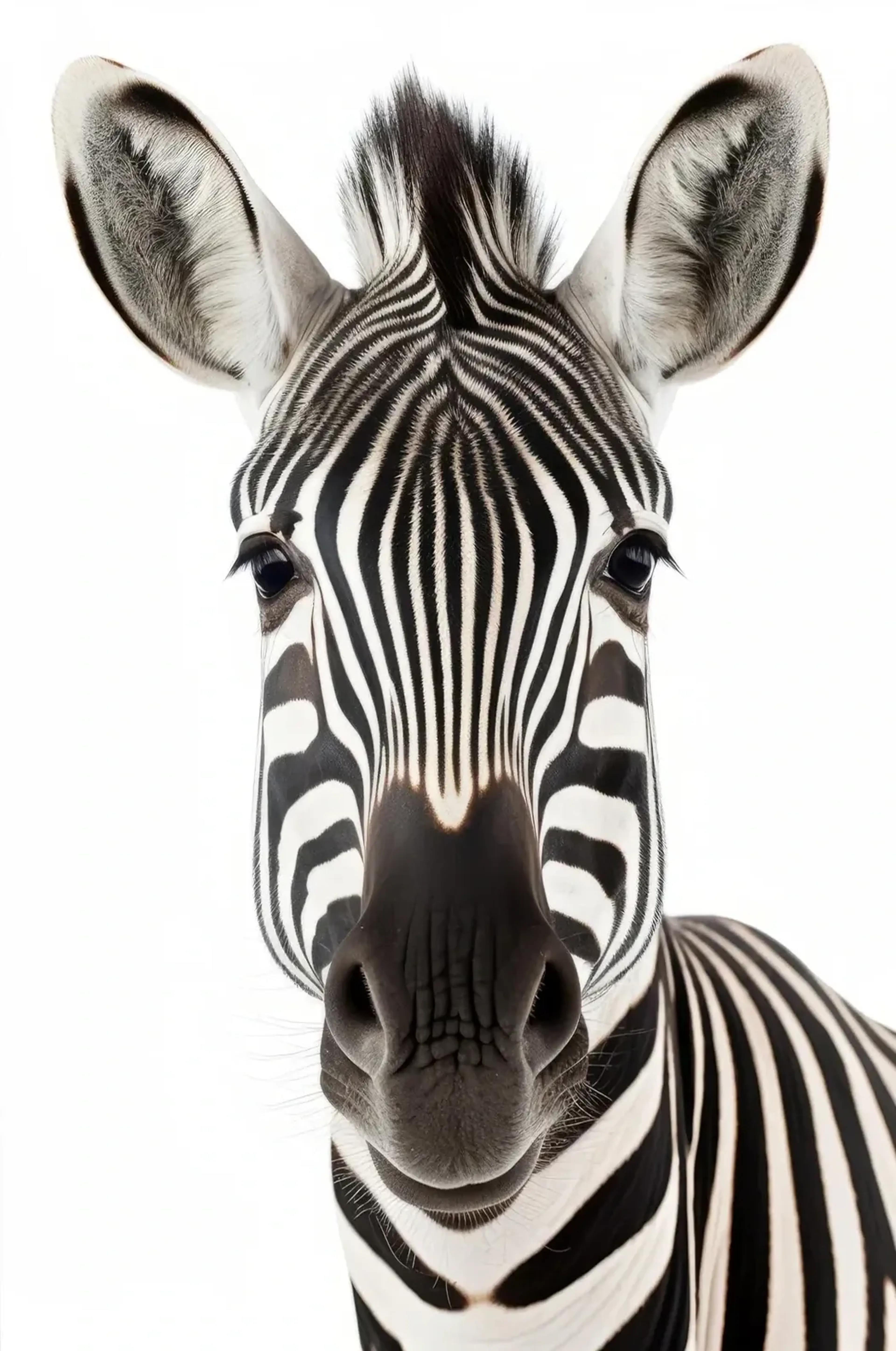 Zebra frontal – Motiv als Wandbild auf Holz