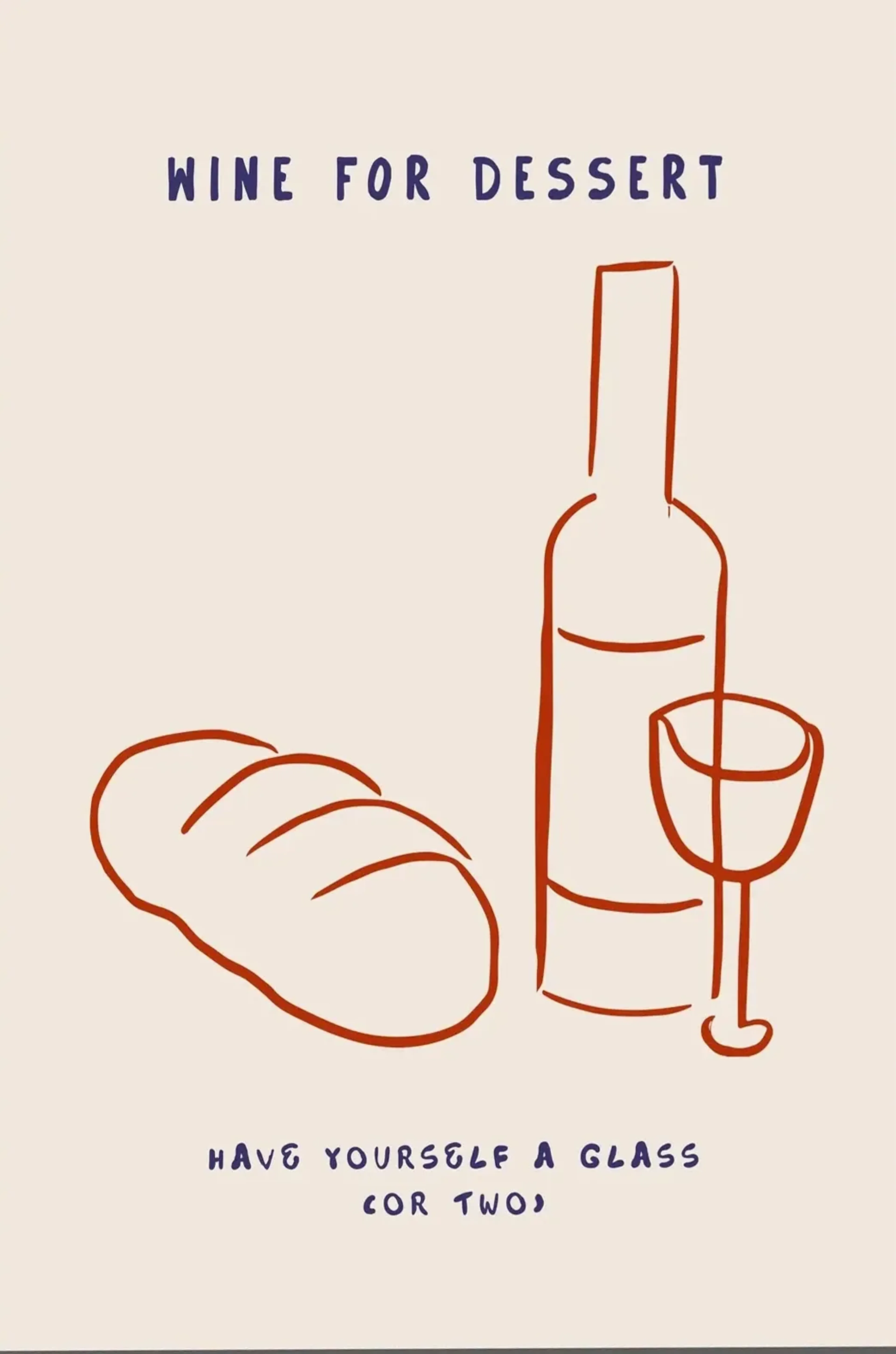 Wein und Brot – Motiv als Wandbild auf Holz