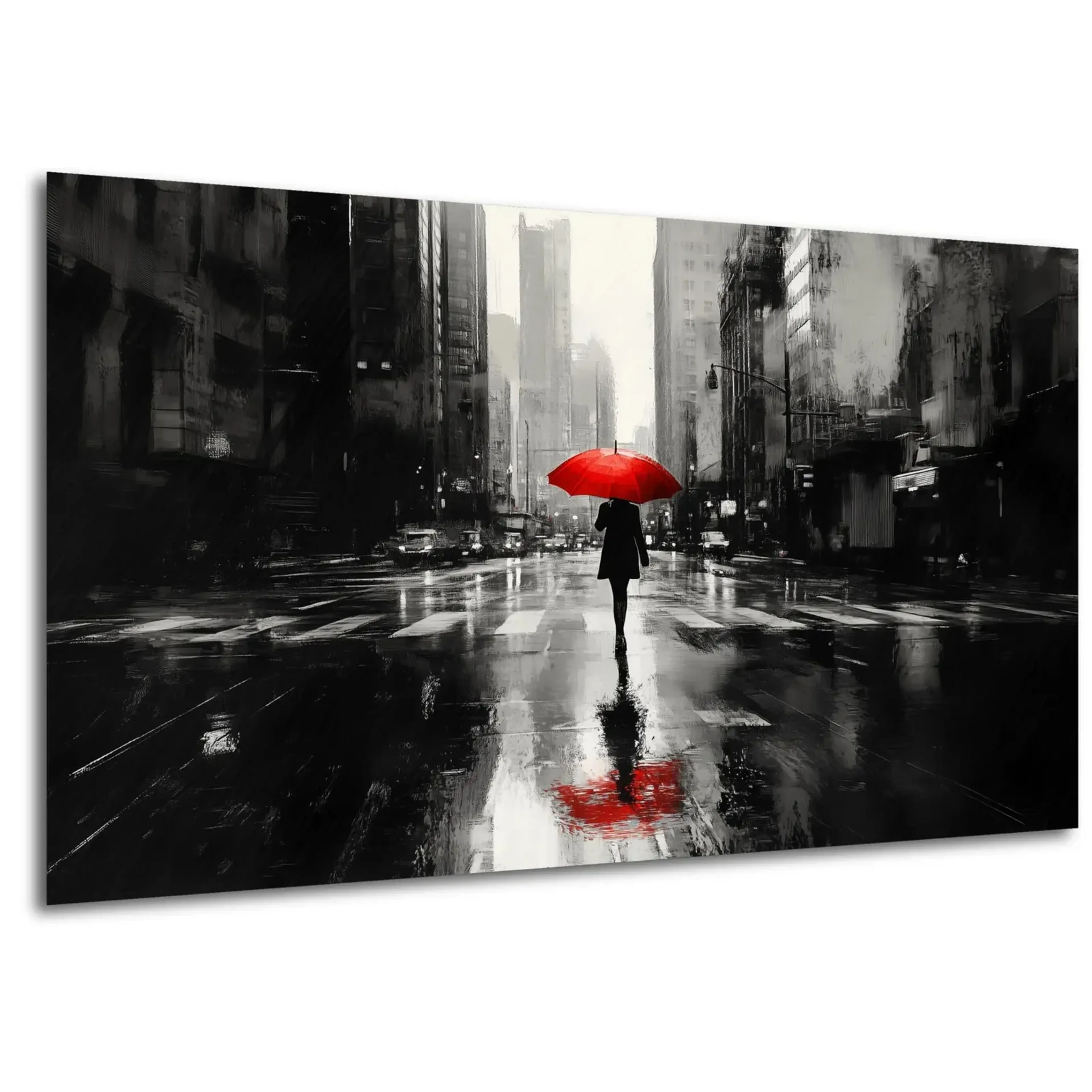 Roter Schirm im Regen – Ansicht 5