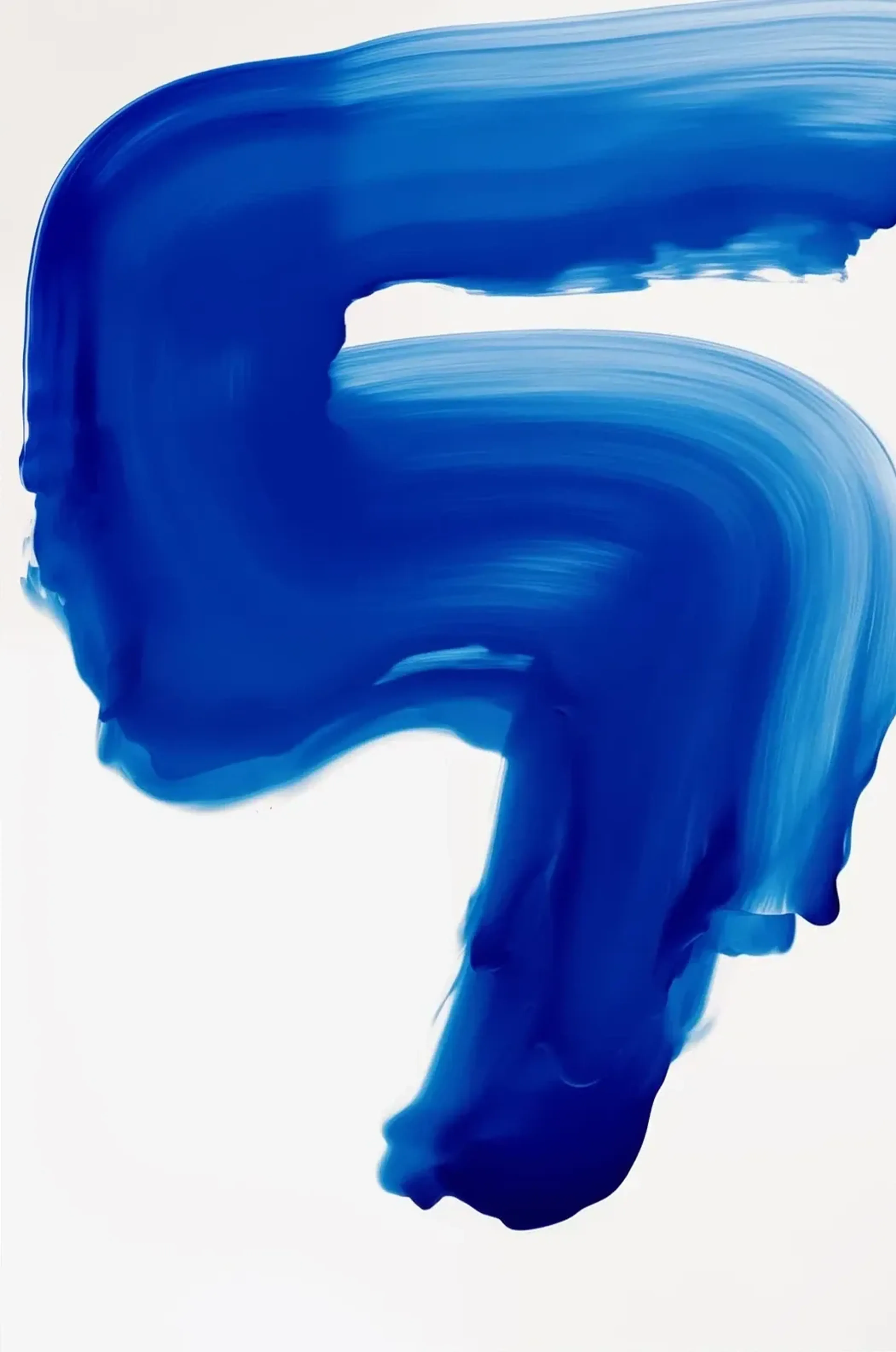 Blauer Schwung – Motiv als Wandbild auf Holz