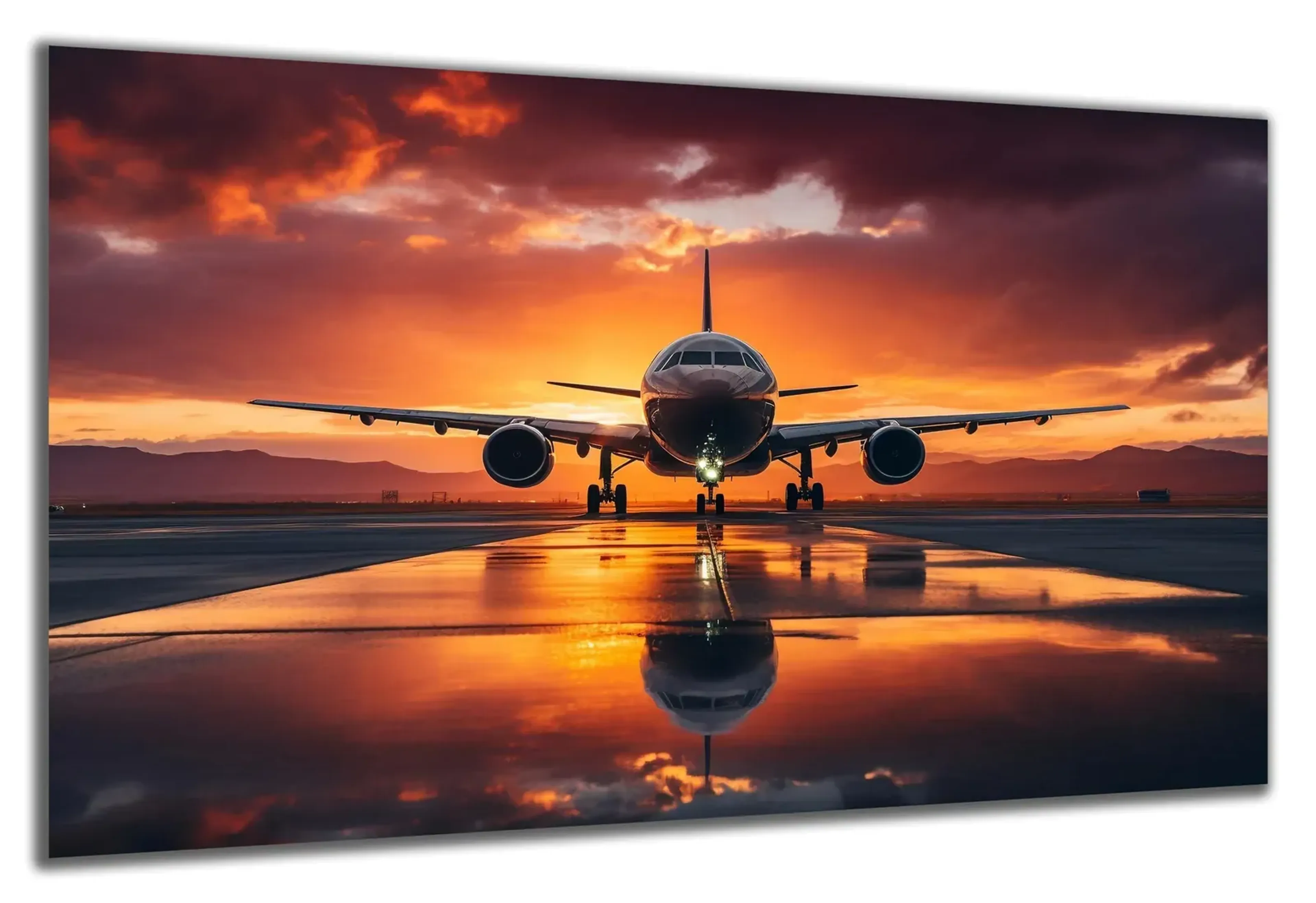 Flugzeug im Sonnenuntergang – Ansicht 5