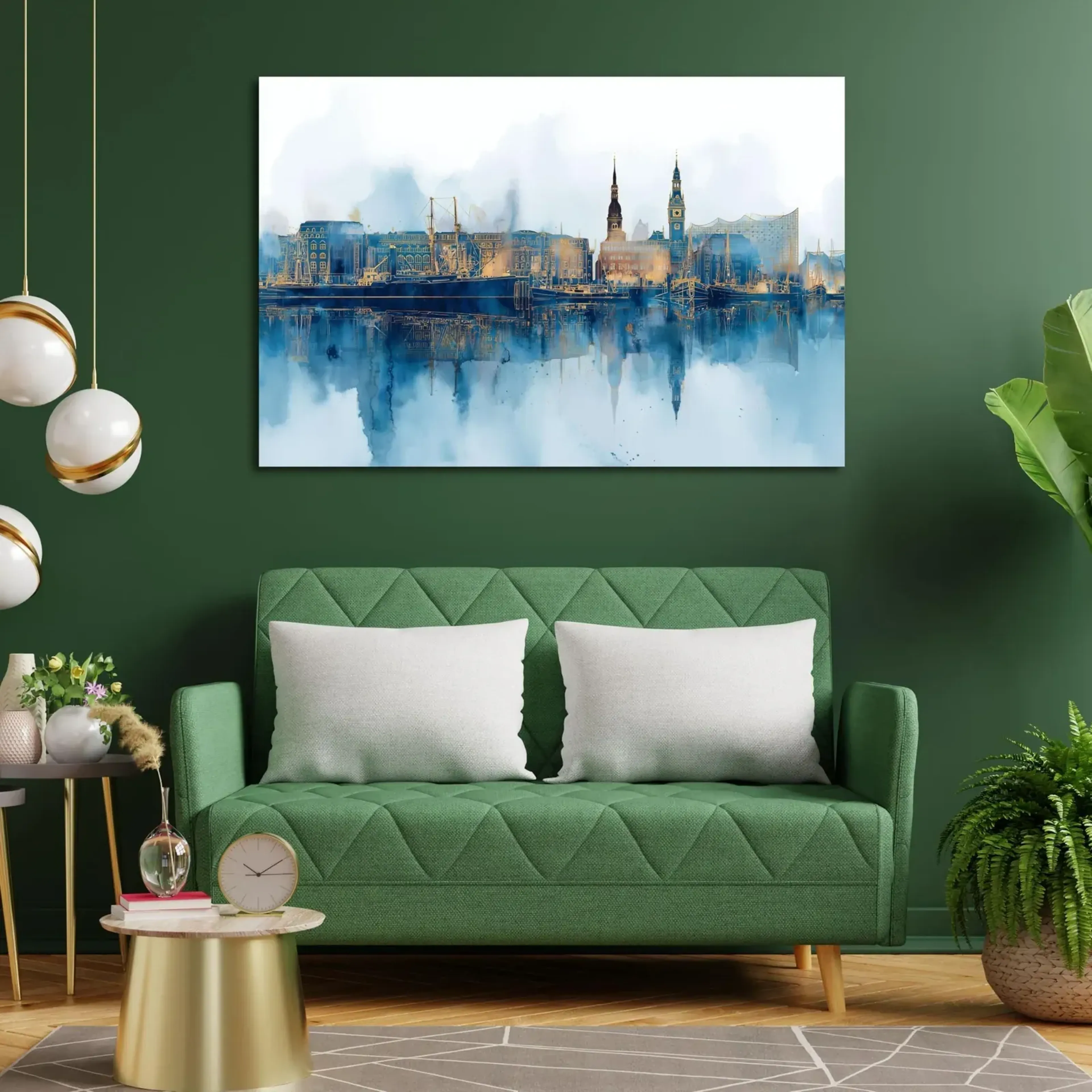Hamburger Hafen in Blaugold – Ansicht 3