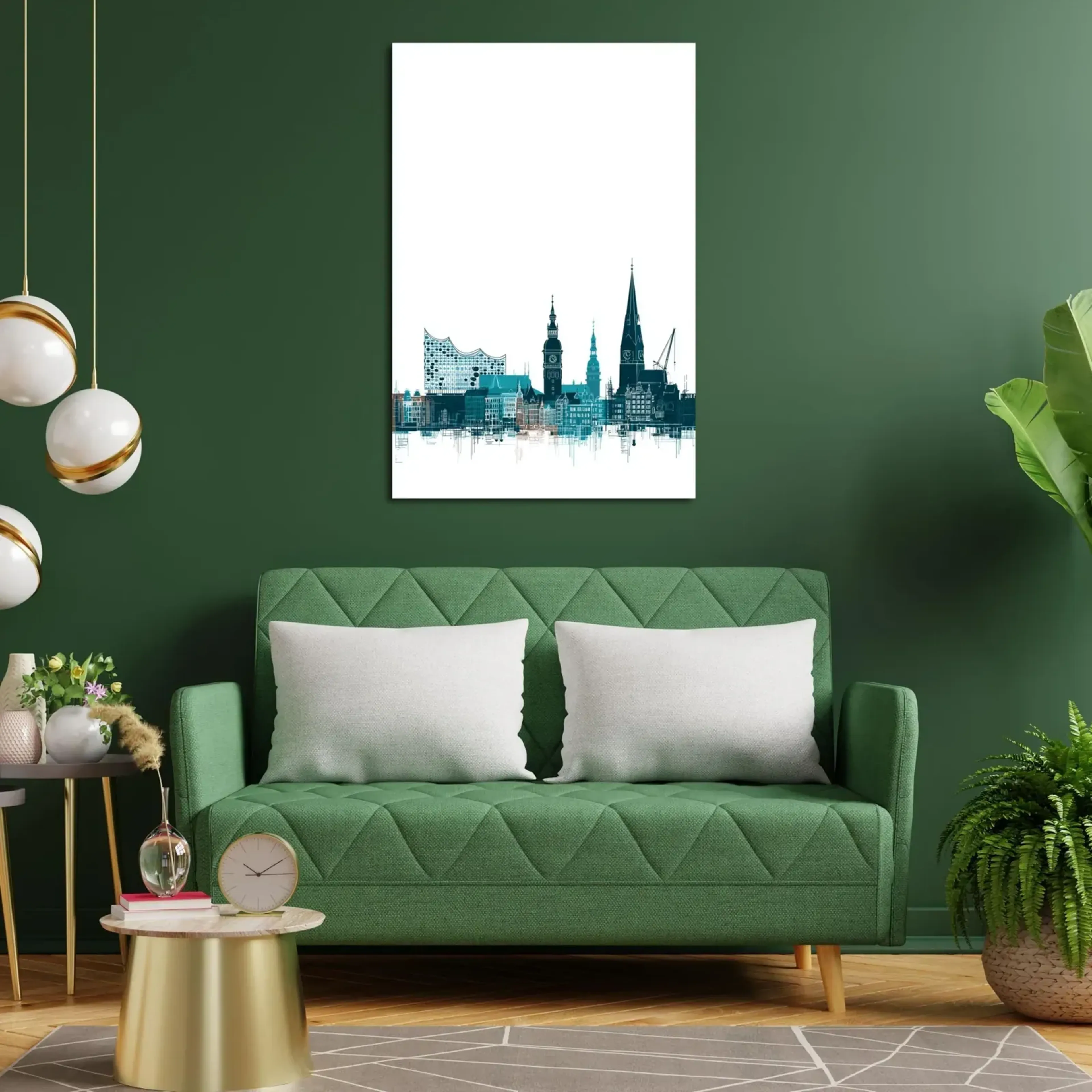 Hamburger Skyline in Petrol – Ansicht 3