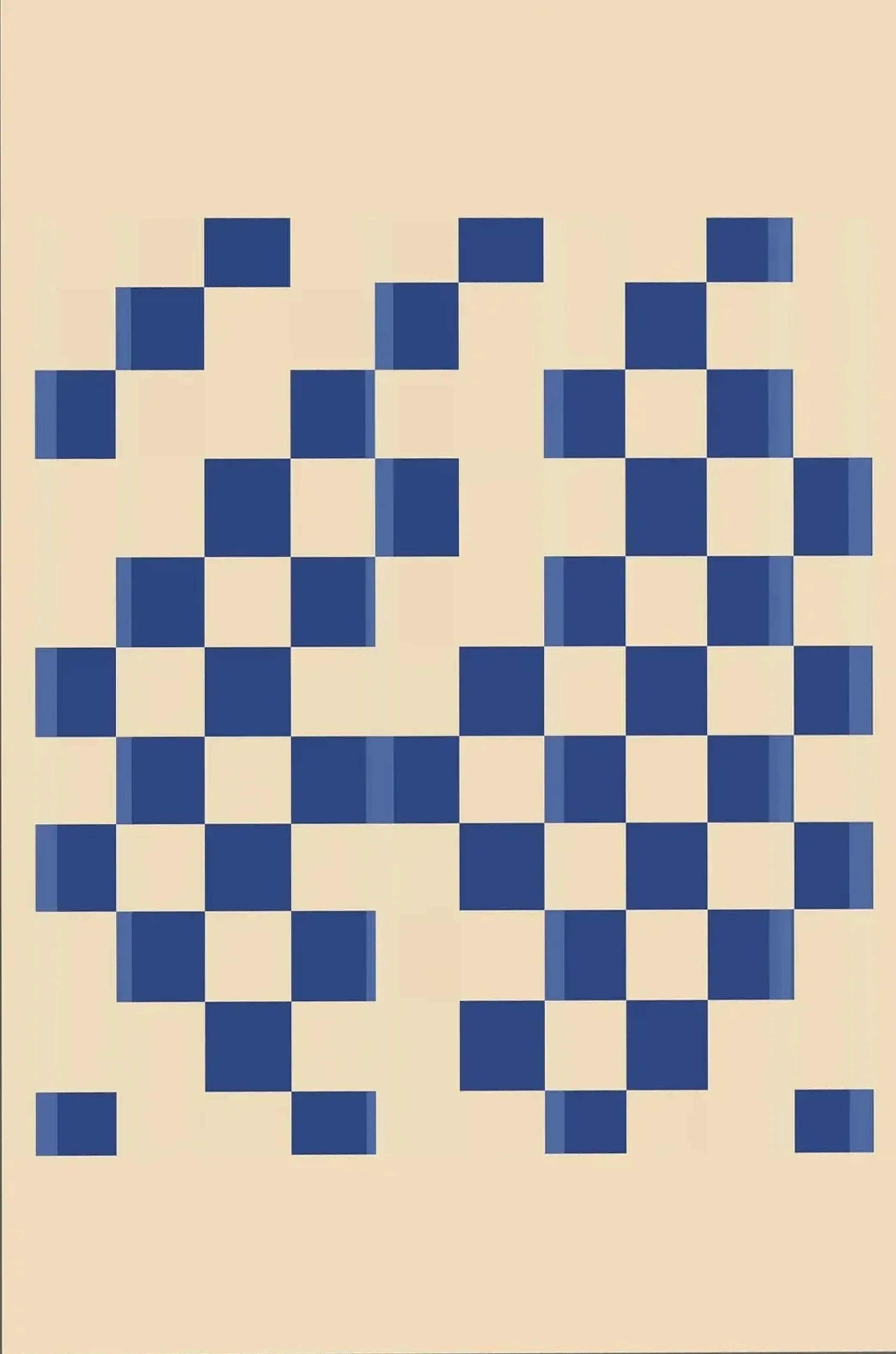 Blaue Quadrate im Rhythmus – Motiv als Wandbild auf Holz