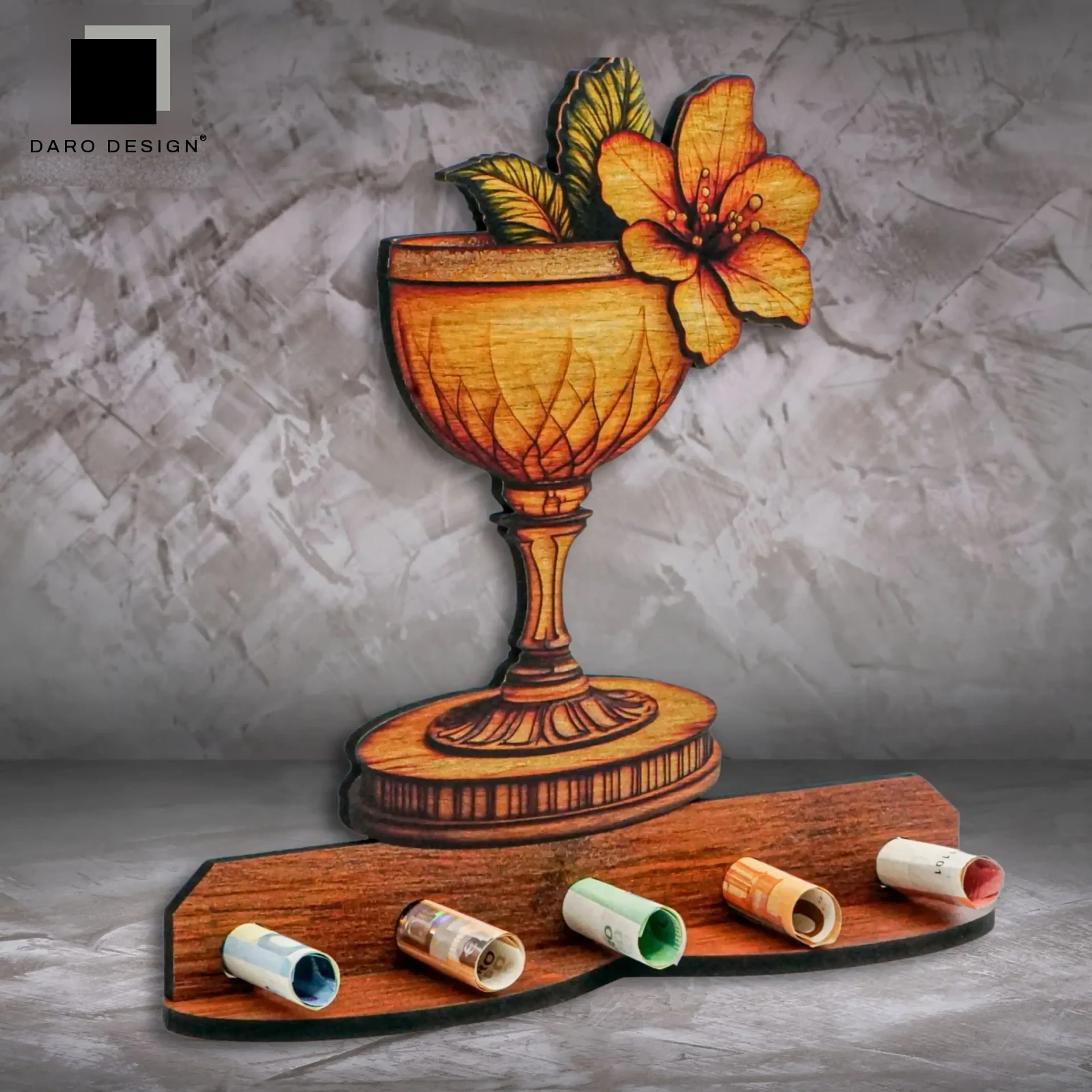 Geldgeschenk „Cocktail“ in Holzoptik – Ansicht 3