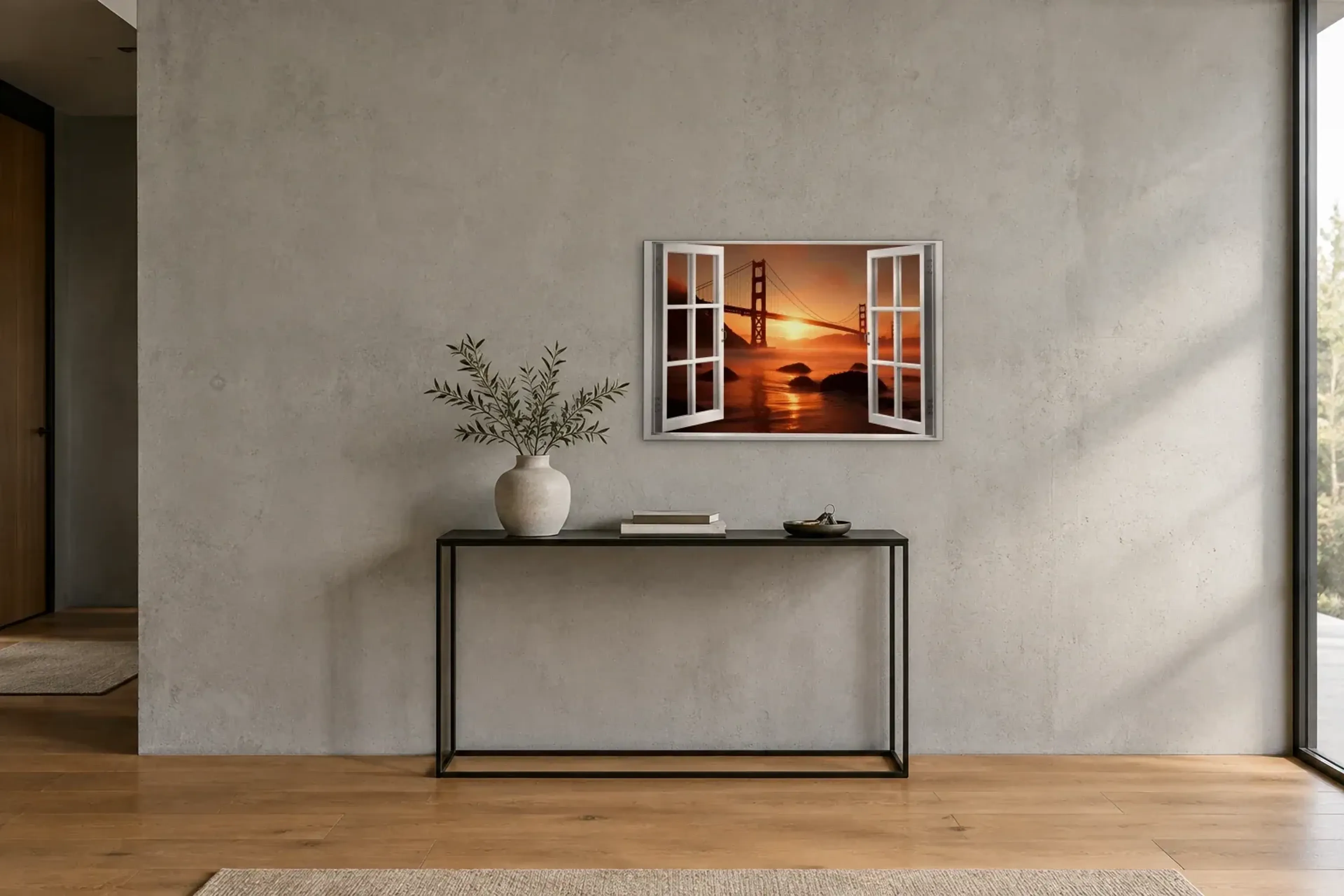 San Francisco als Wandbild über einer 120-cm-Konsole