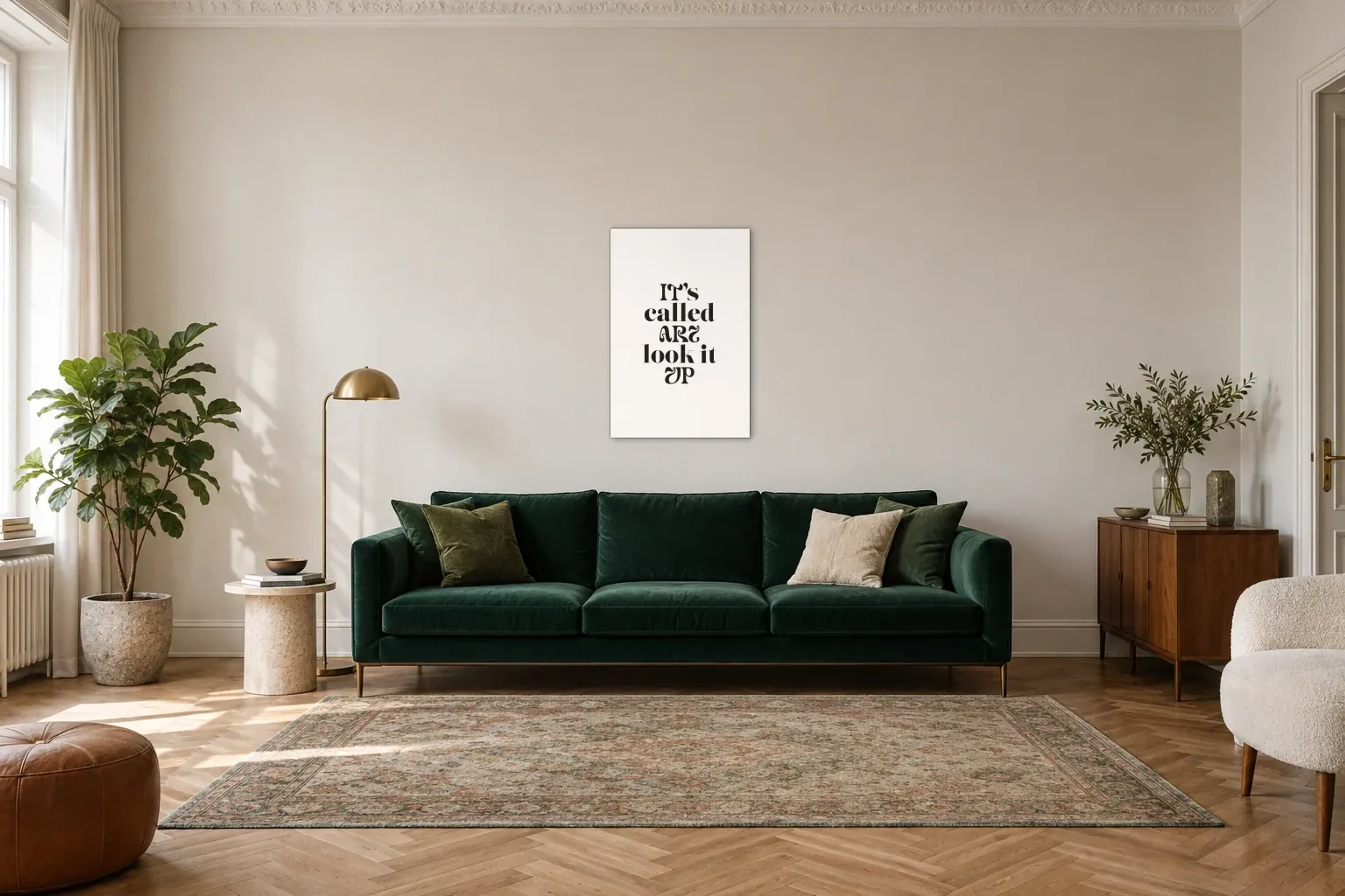 It's called ART als Wandbild über einem 220-cm-Sofa
