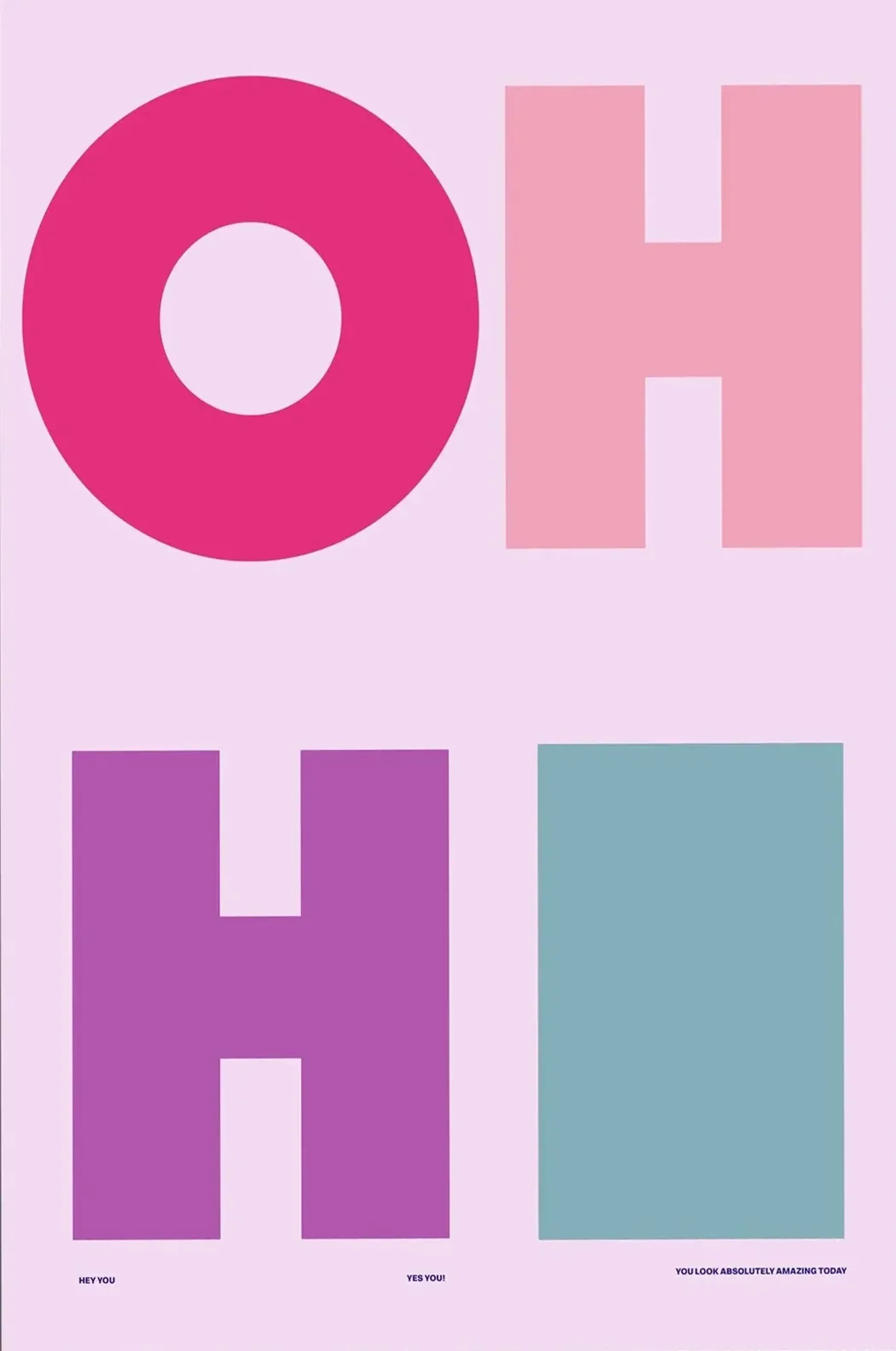 OH HI – Motiv als Wandbild auf Holz