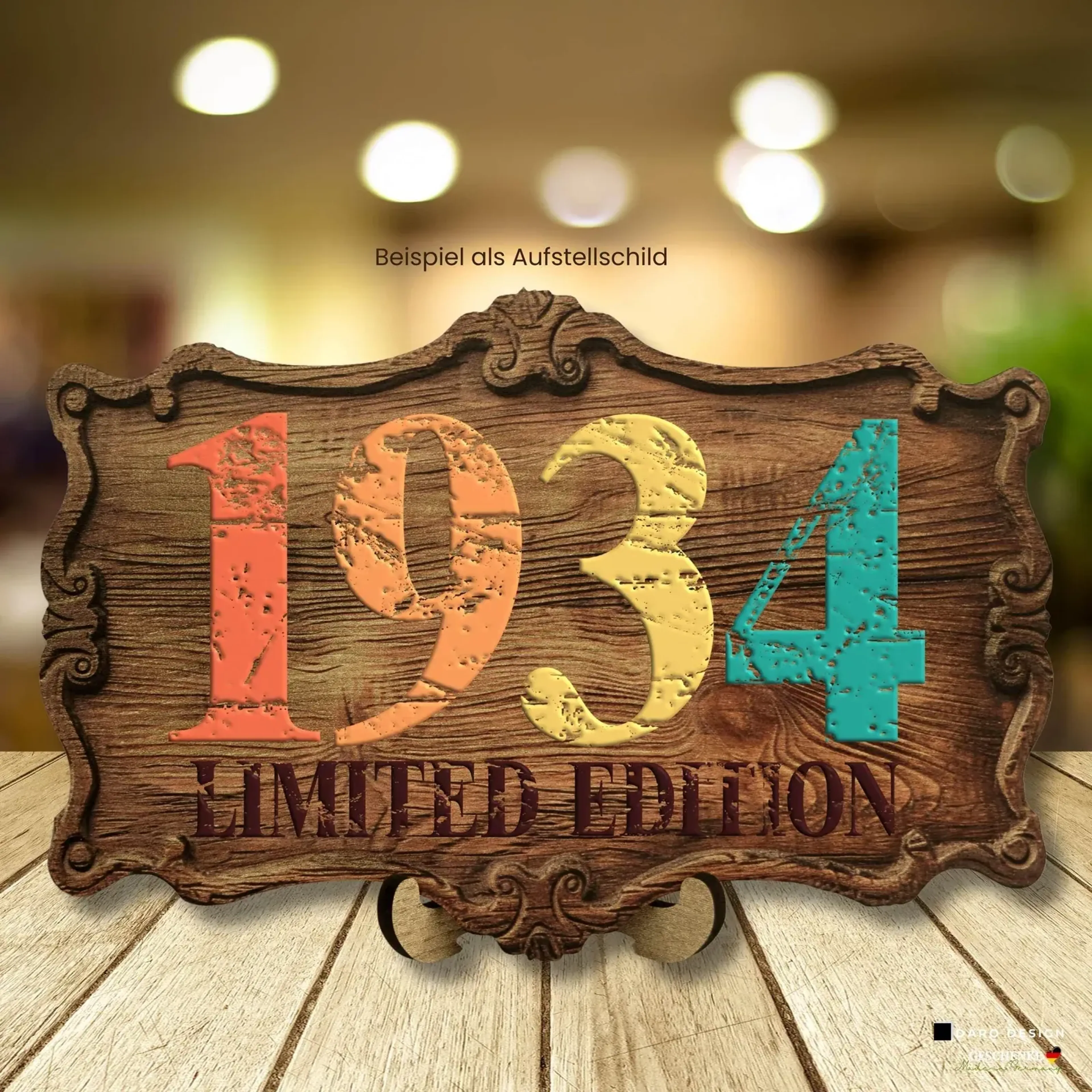 Jahrgangs-Schild mit Ständer – Retro Edition – Ansicht 2
