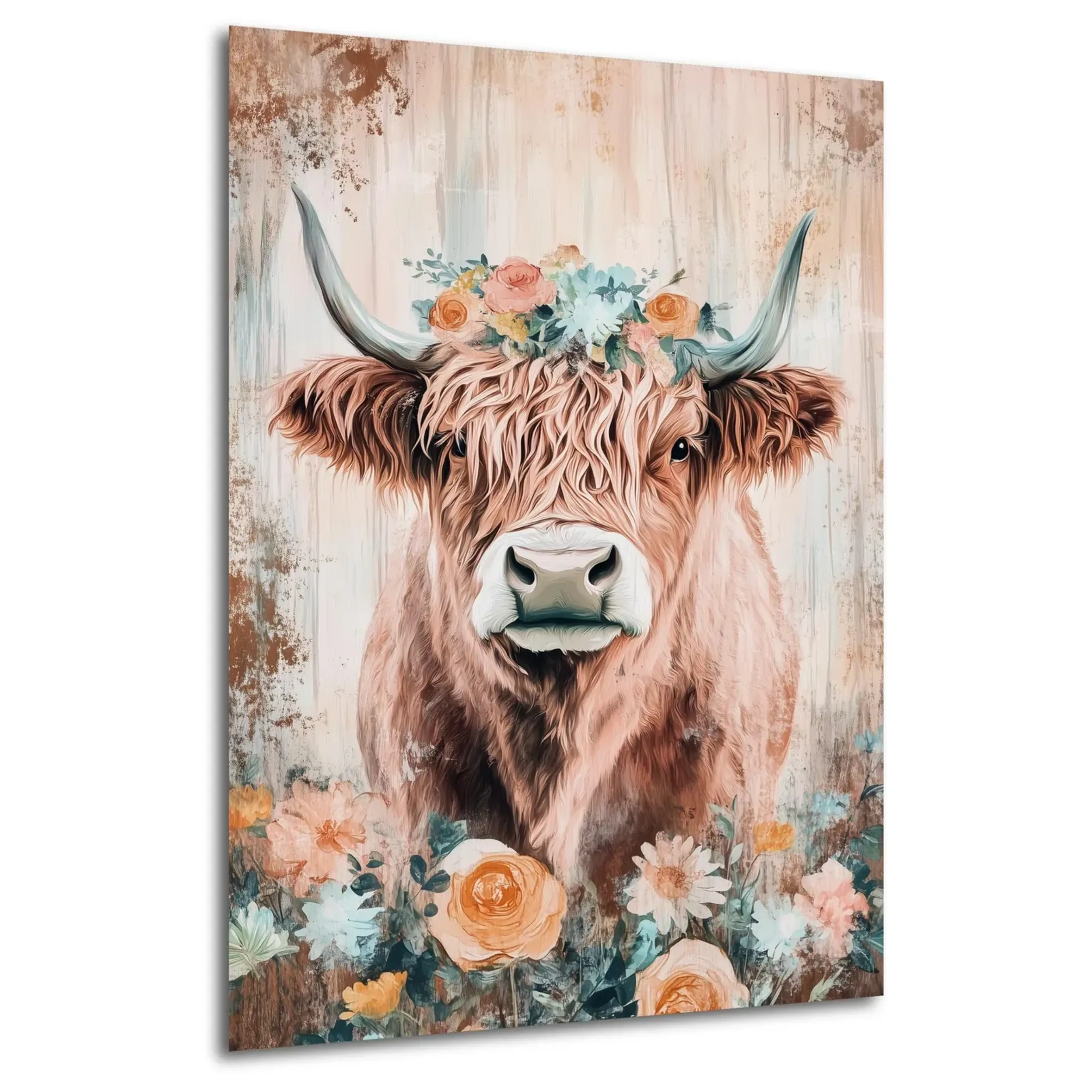 Hochlandrind mit Blumenkranz – Ansicht 5