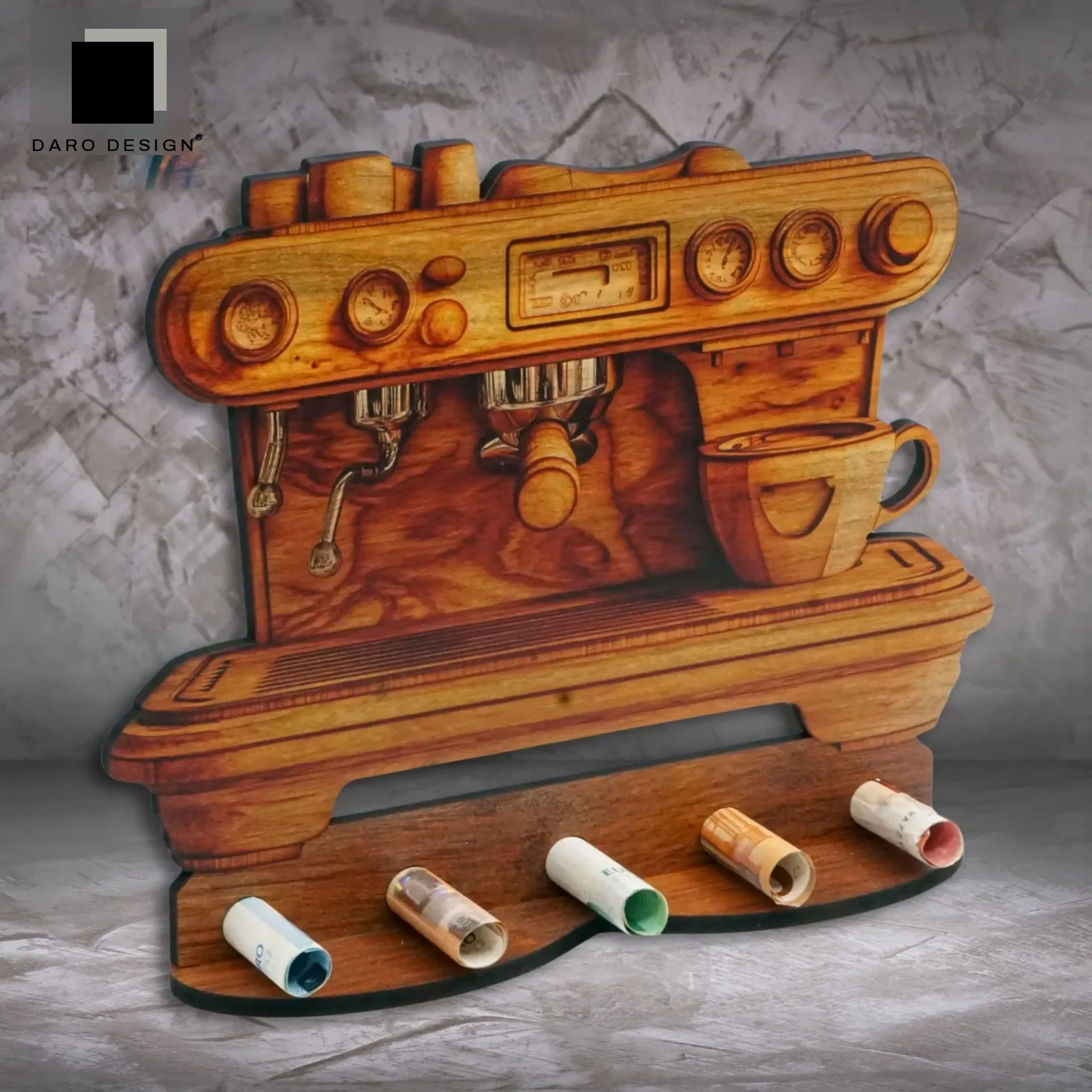Geldgeschenk „Espresso“ in Holzoptik – Ansicht 3