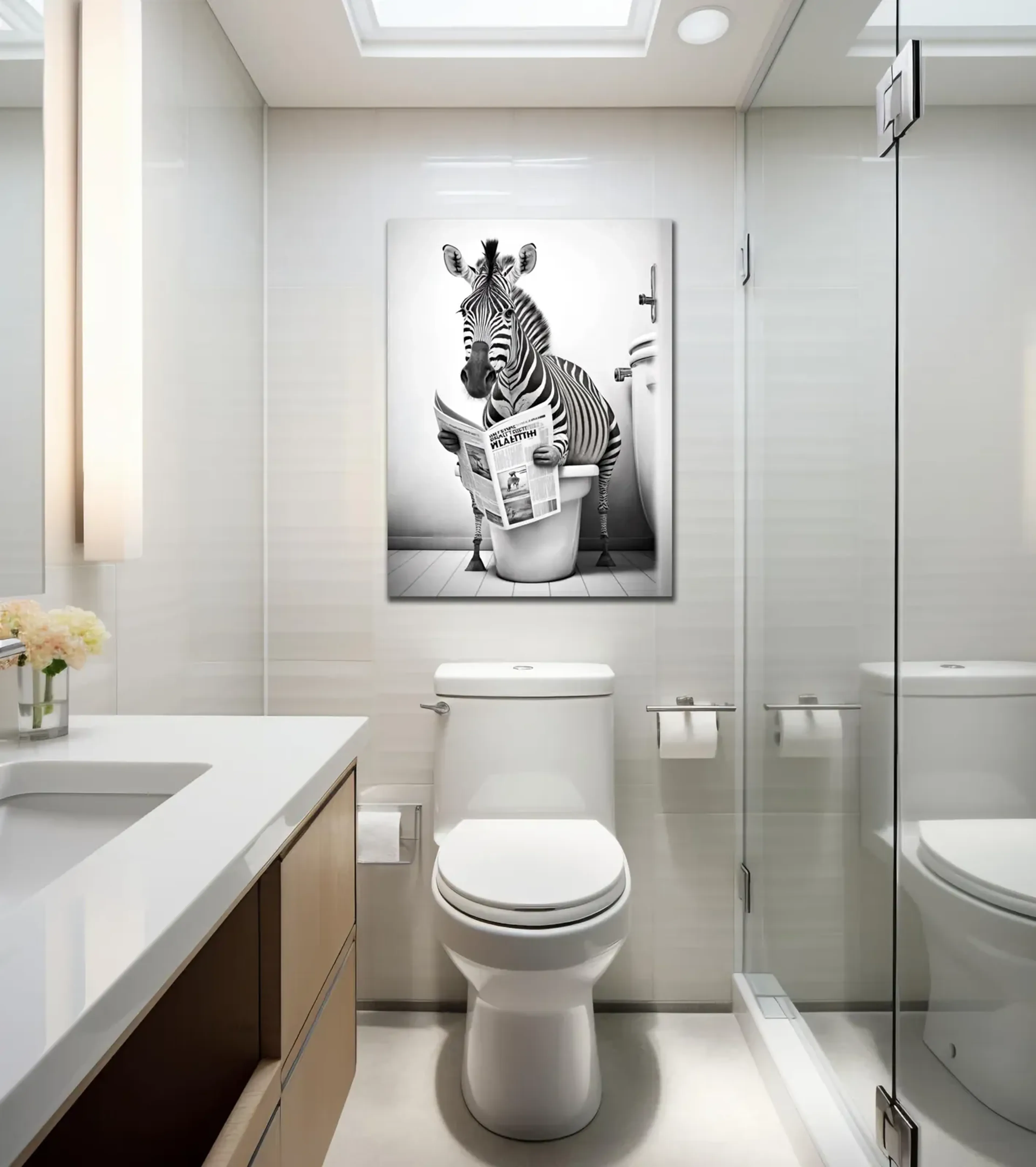 Zebra mit Zeitung – Ansicht 2