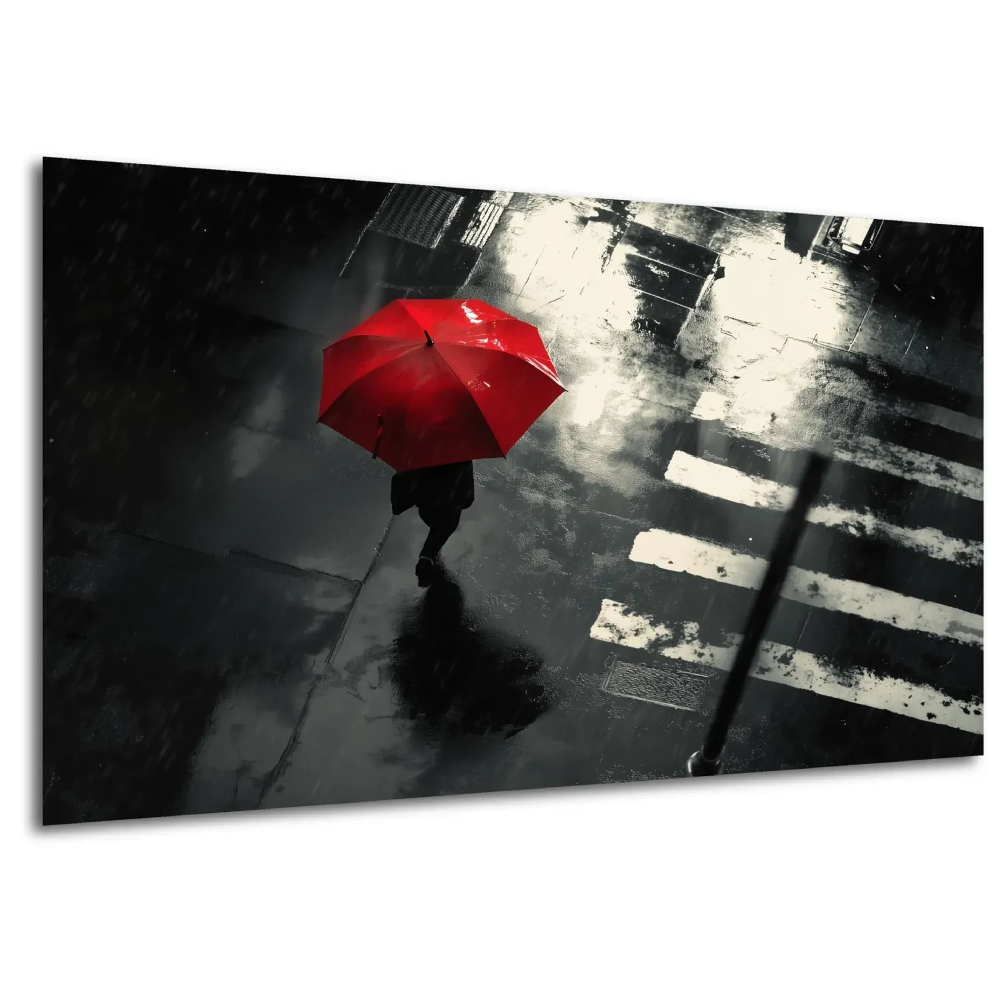 Roter Schirm im Regen – Ansicht 5