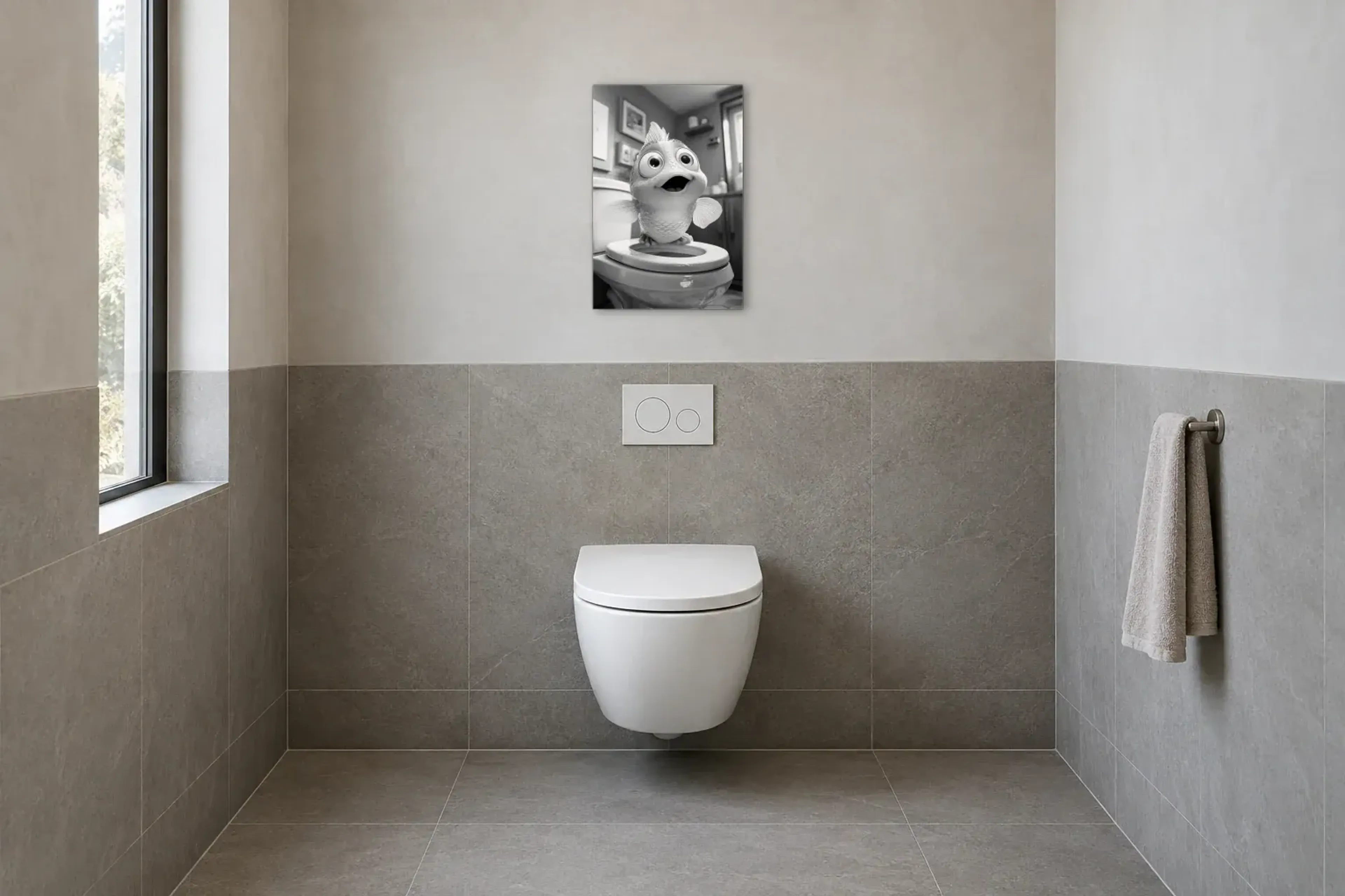 Koi Karpfen als Wandbild im Gäste-WC