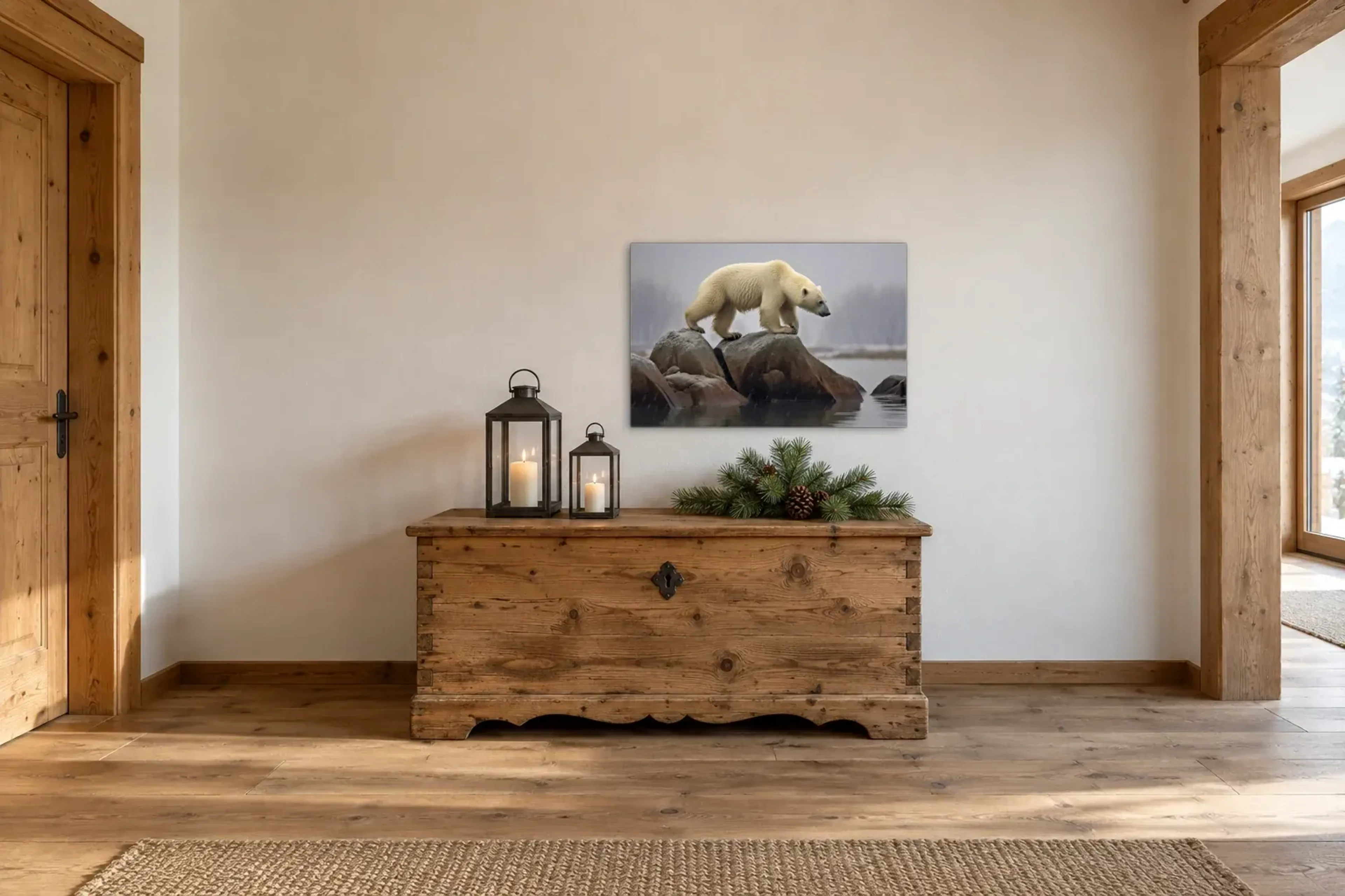 Eisbär auf Felsen aus der Kollektion Bären im Raum