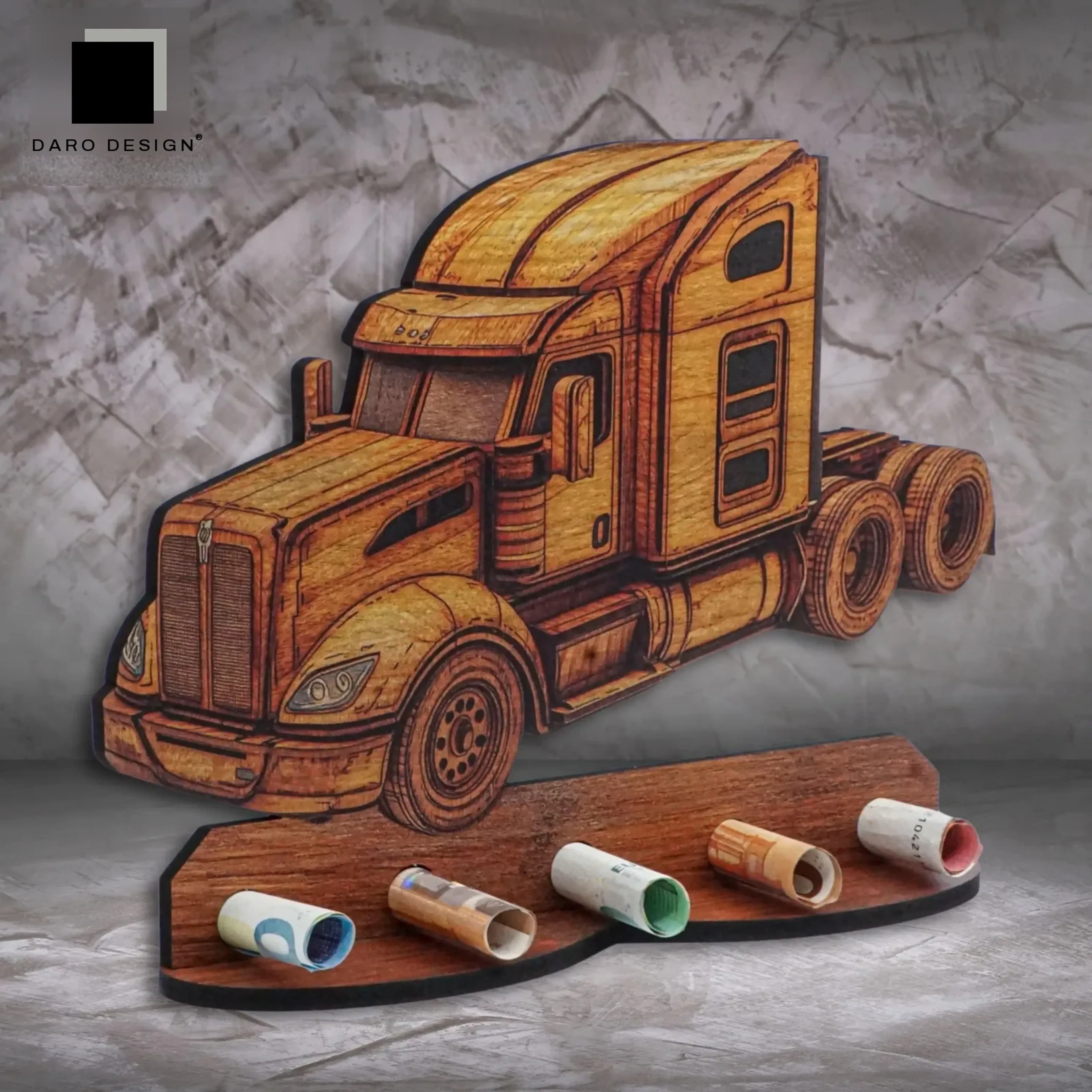 Geldgeschenk „Truck“ in Holzoptik – Ansicht 3