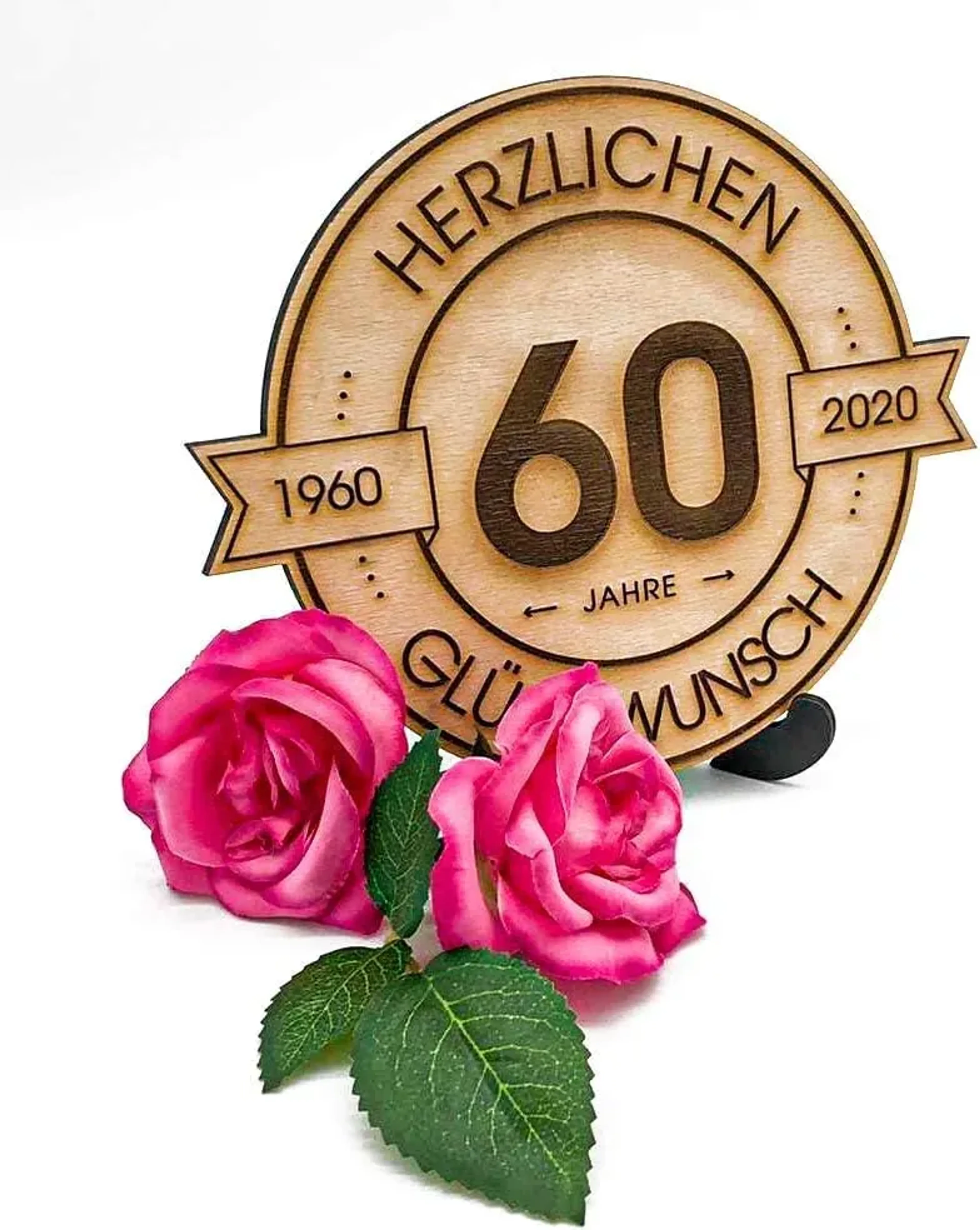 Holzscheibe mit Wunschtext und Zahl – Ansicht 4