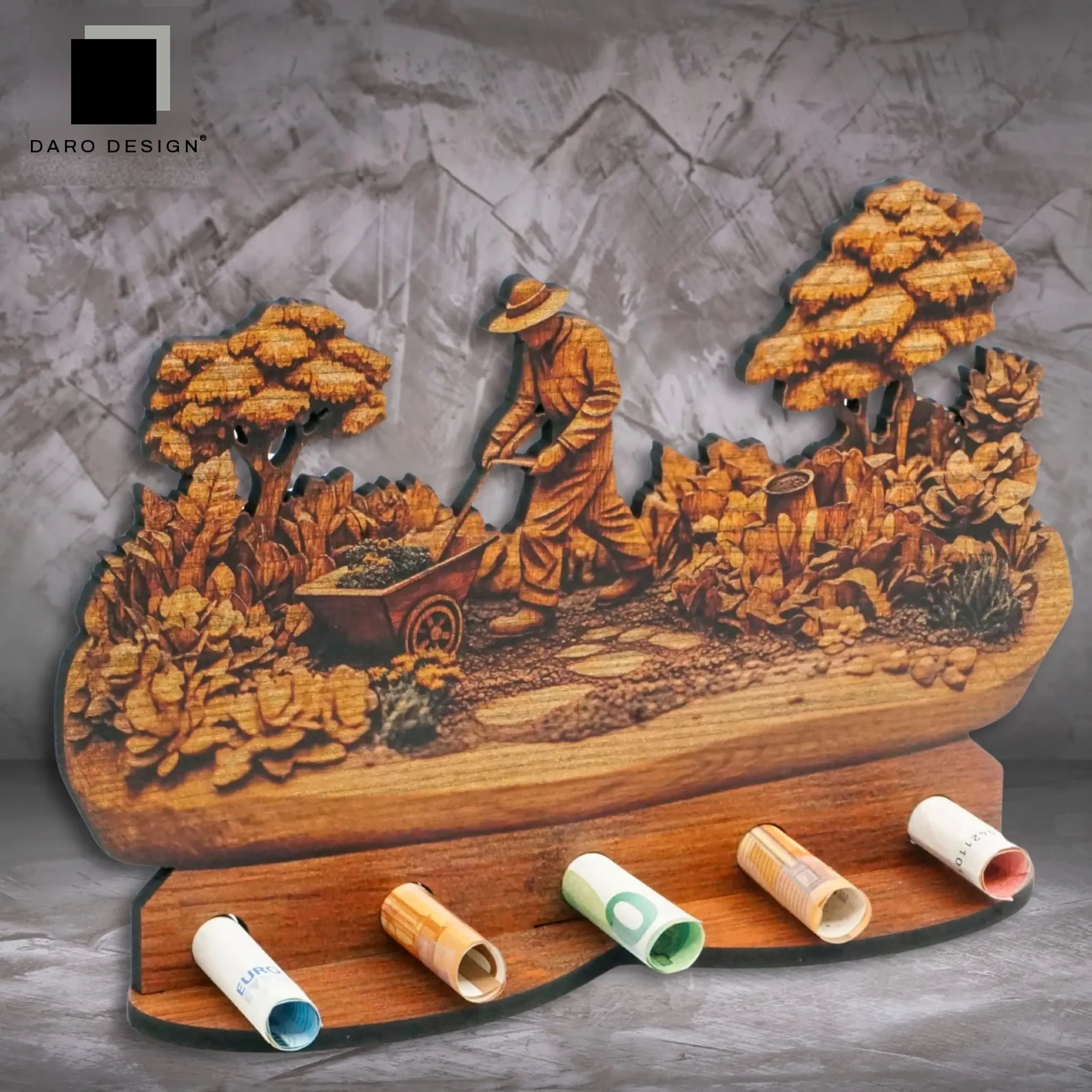 Geldgeschenk „Garten“ in Holzoptik – Ansicht 3