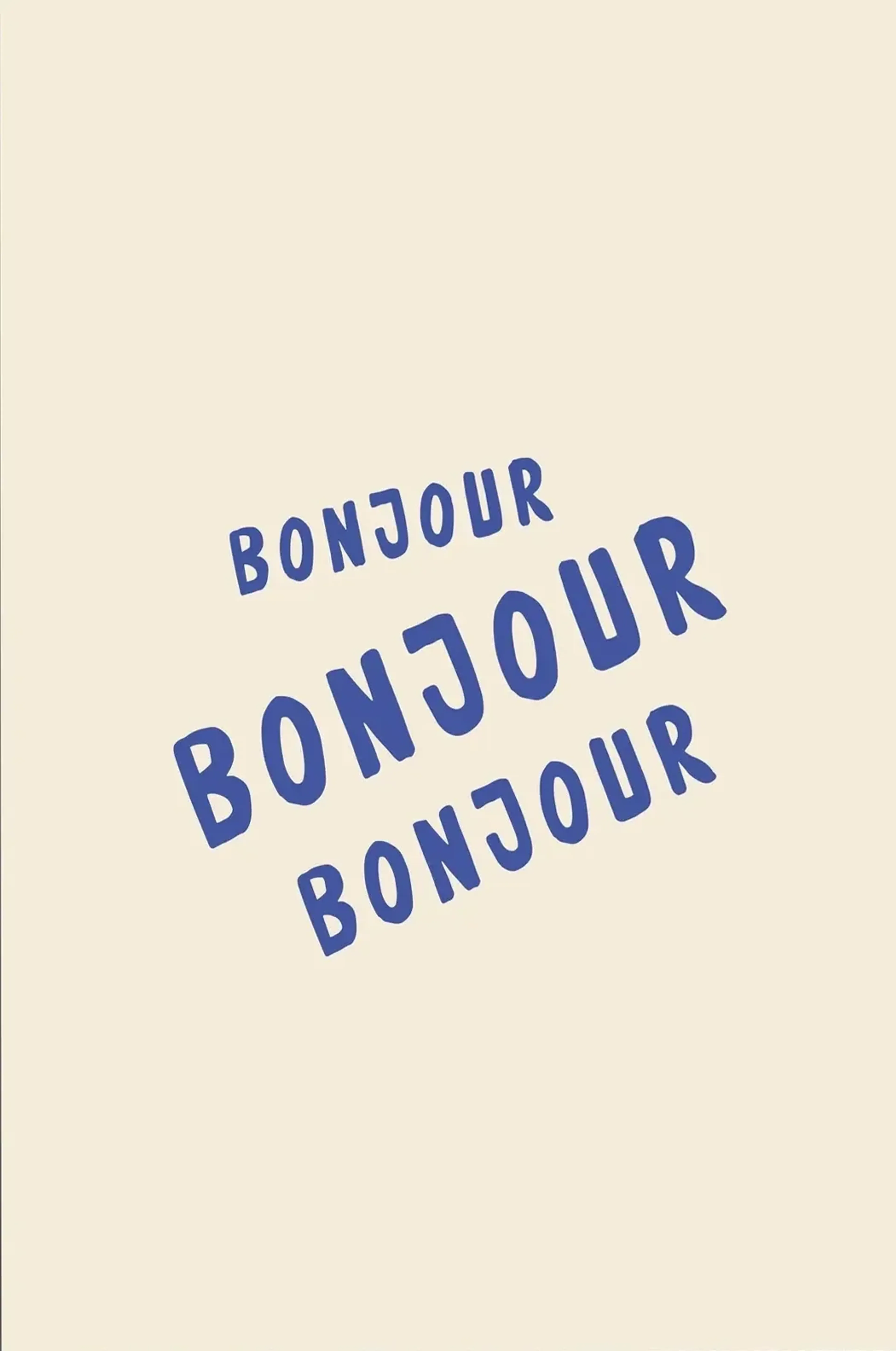 Bonjour – Motiv als Wandbild auf Holz