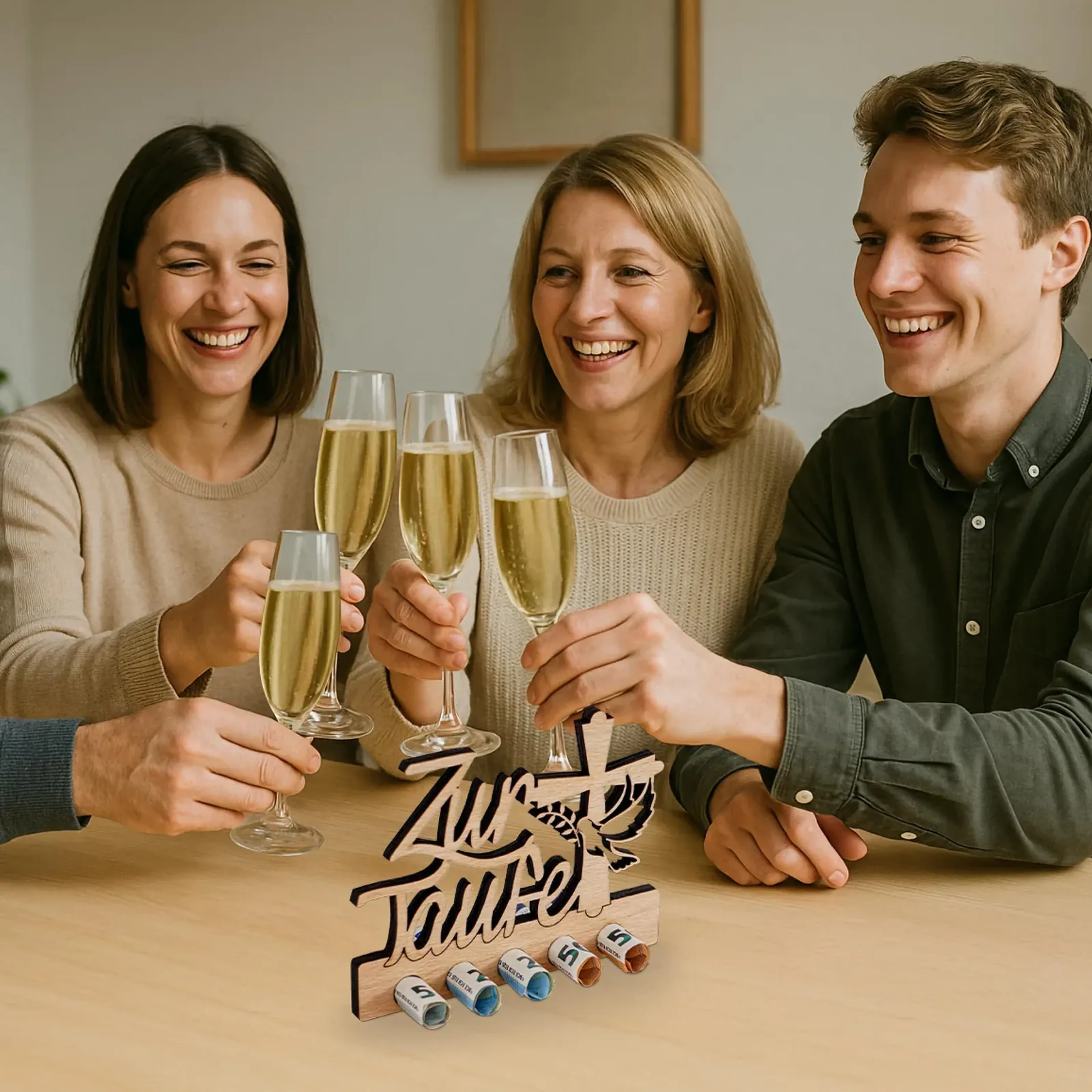 Geldgeschenk „Zur Taufe“ aus Holz – Ansicht 2