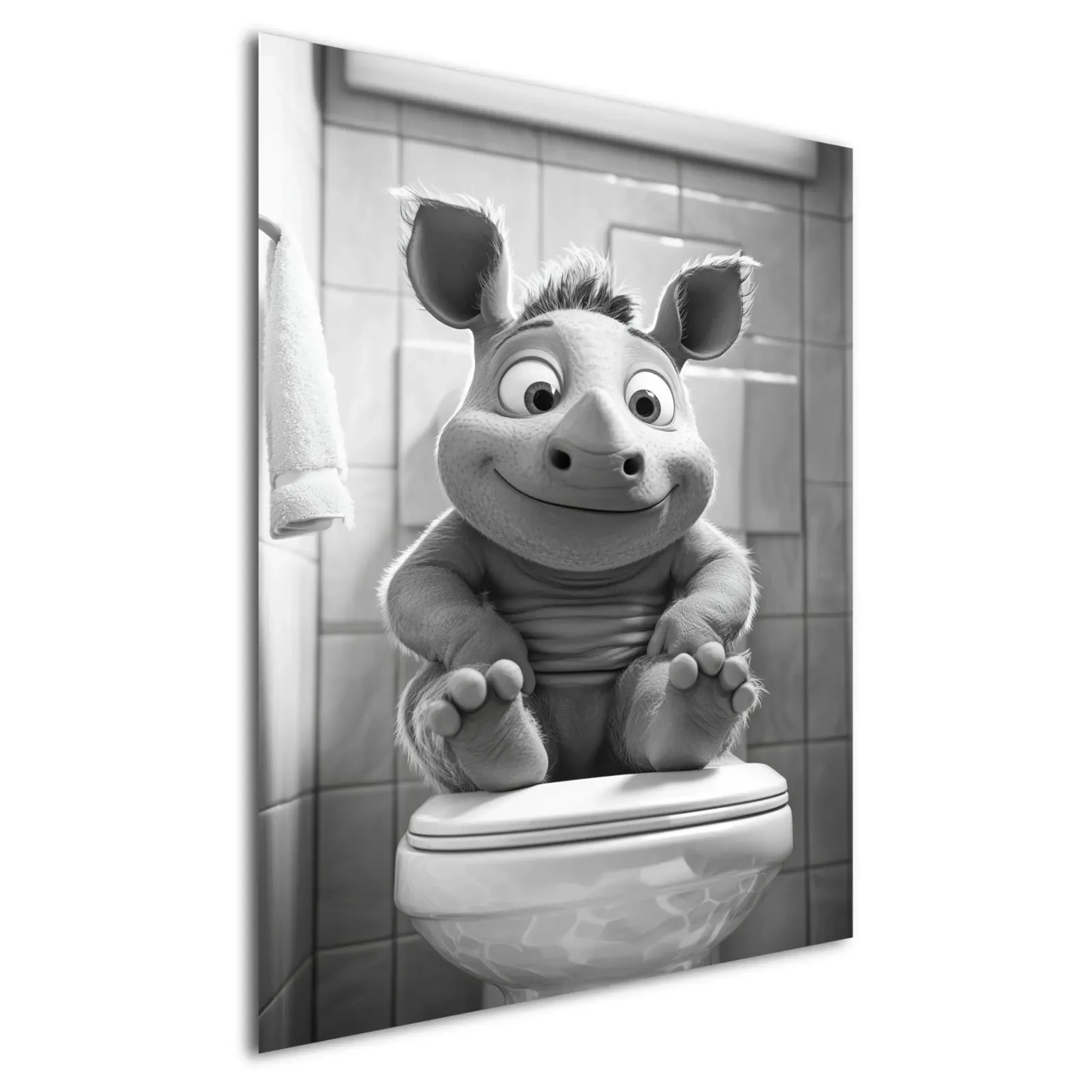 Nashorn auf Toilette – Ansicht 5