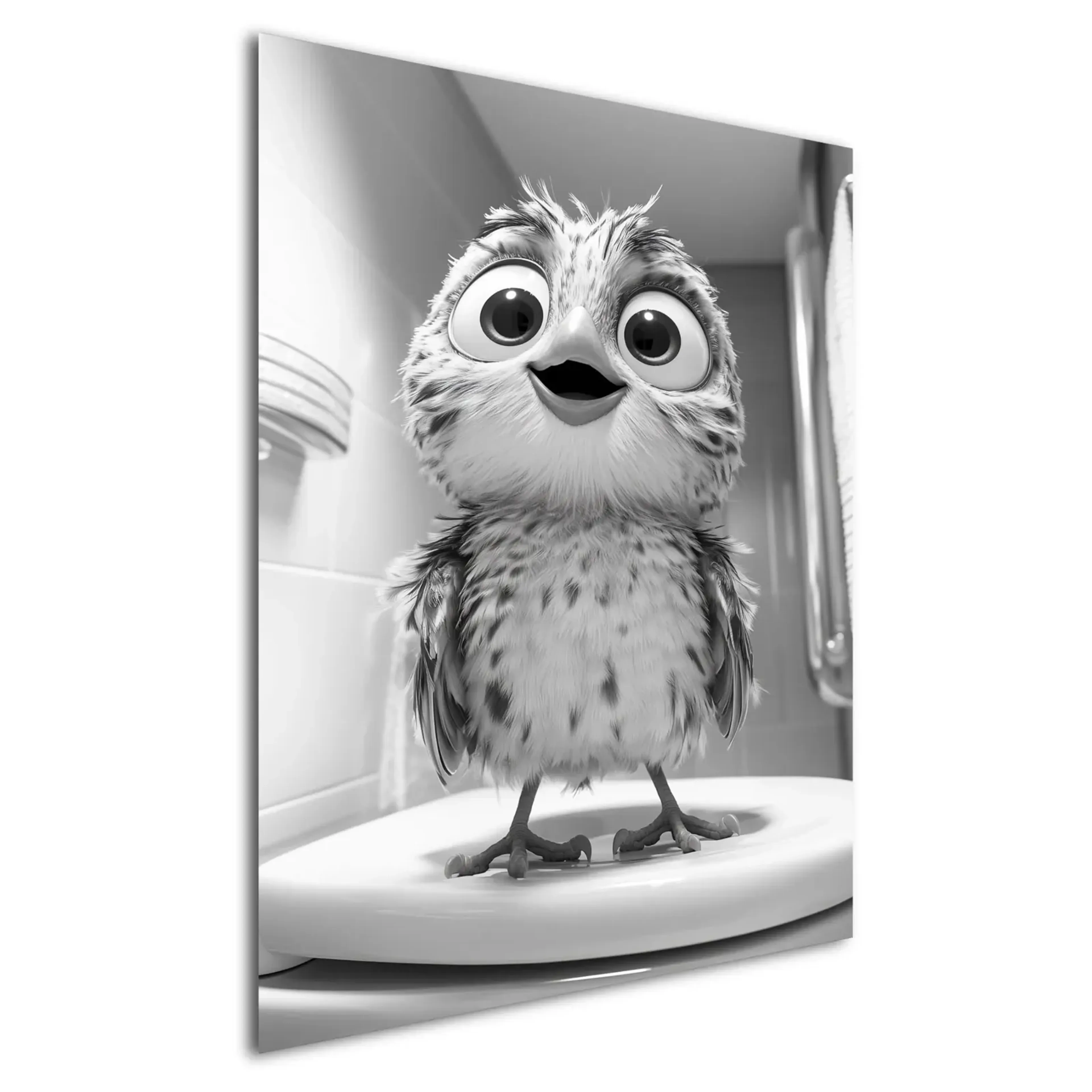 Vogel auf Toilettenbrille