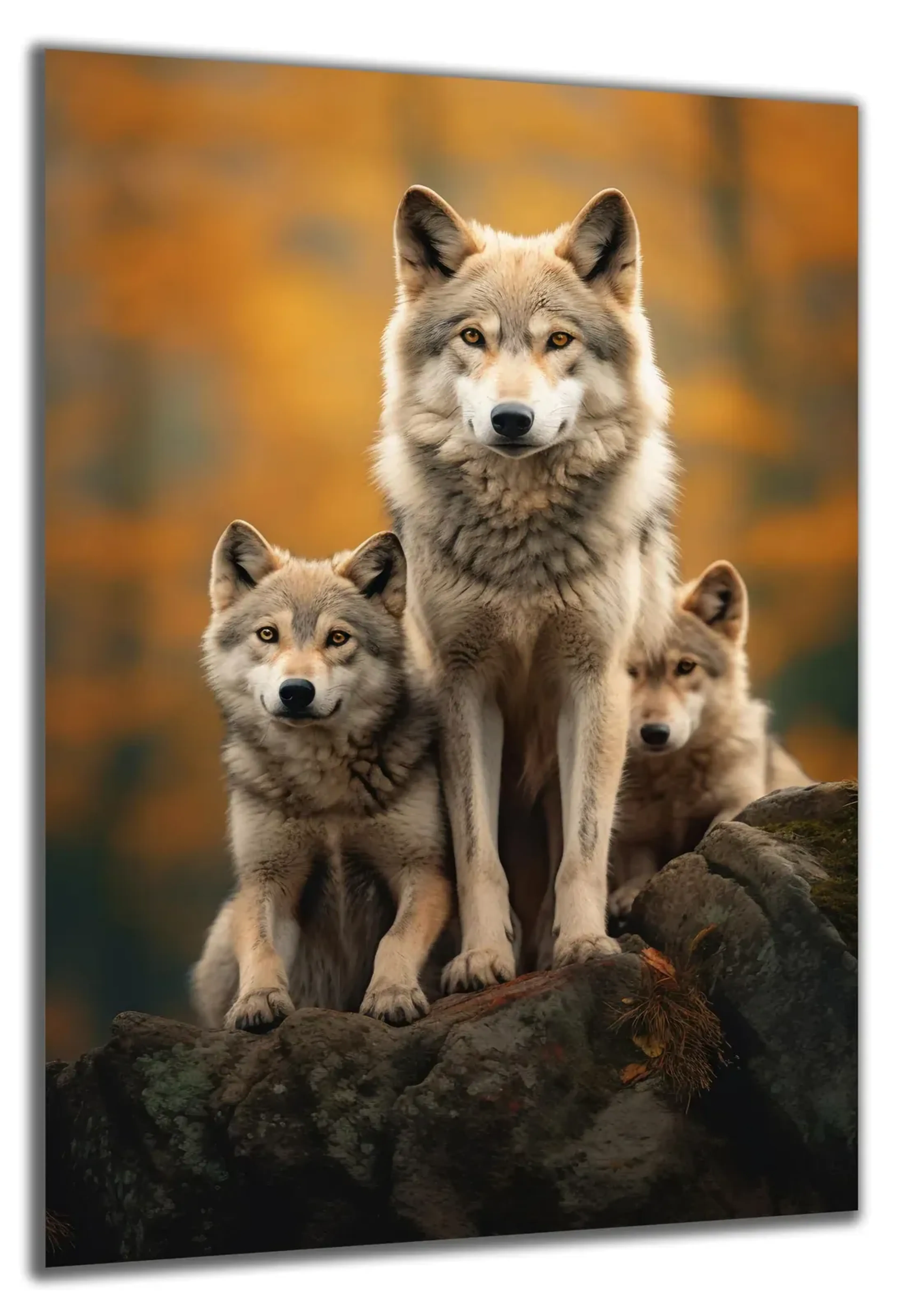 Wolfsfamilie auf Felsen – Ansicht 5
